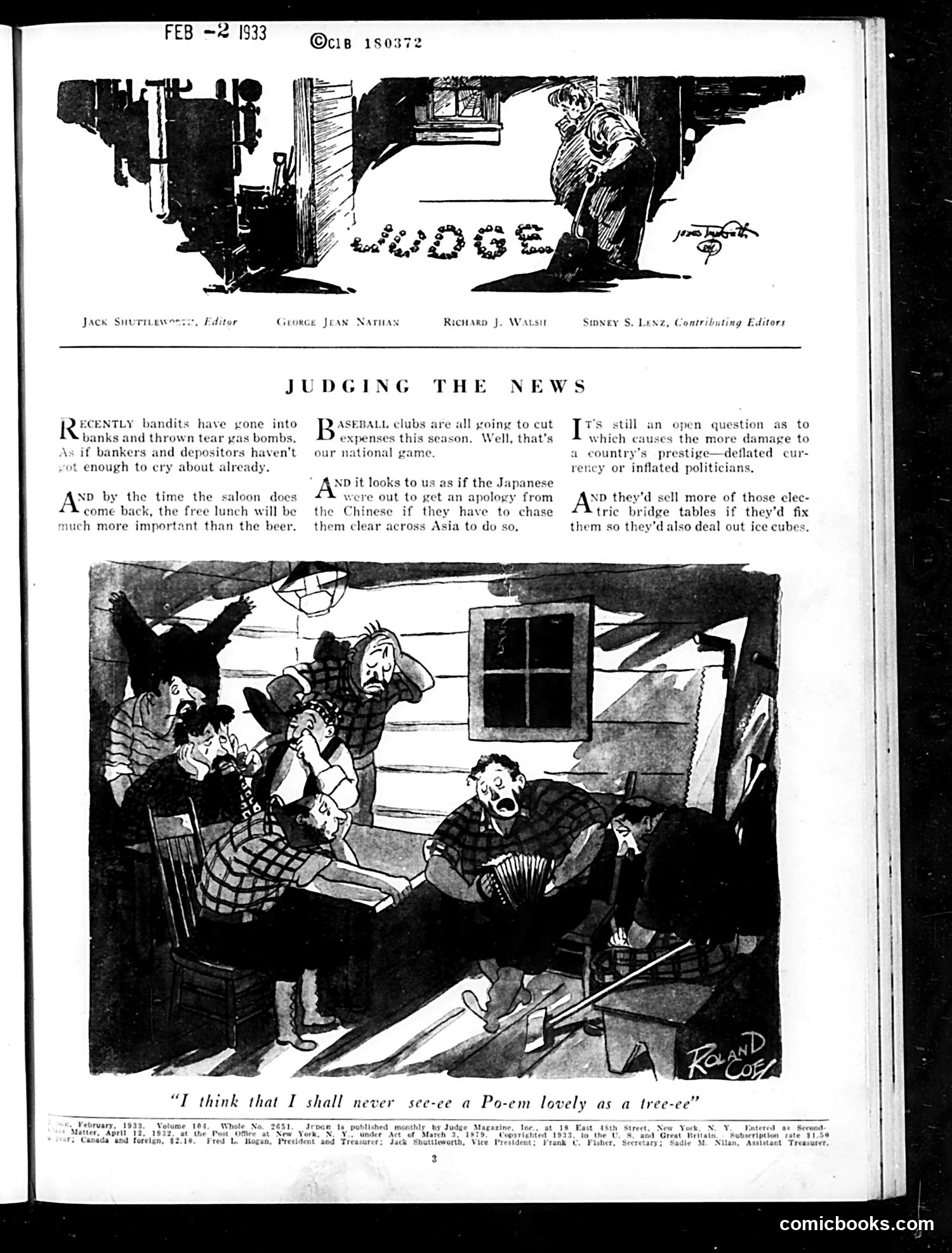 Judge — February 1933 — page 3: Judge, 1933-02