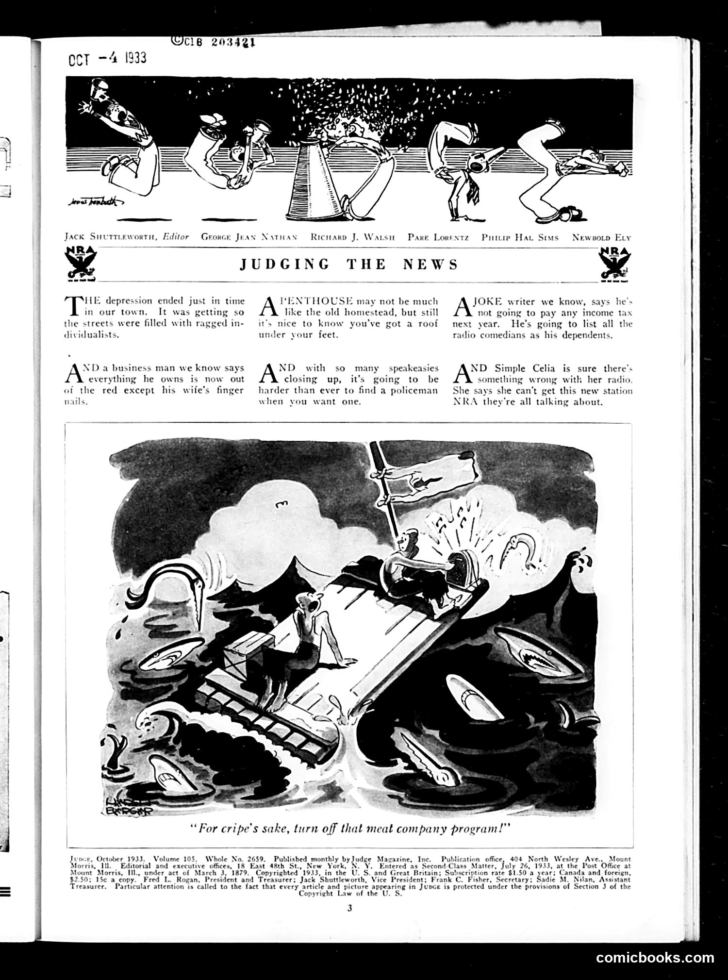Judge — October 1933 — page 5: Judge, 1933-10