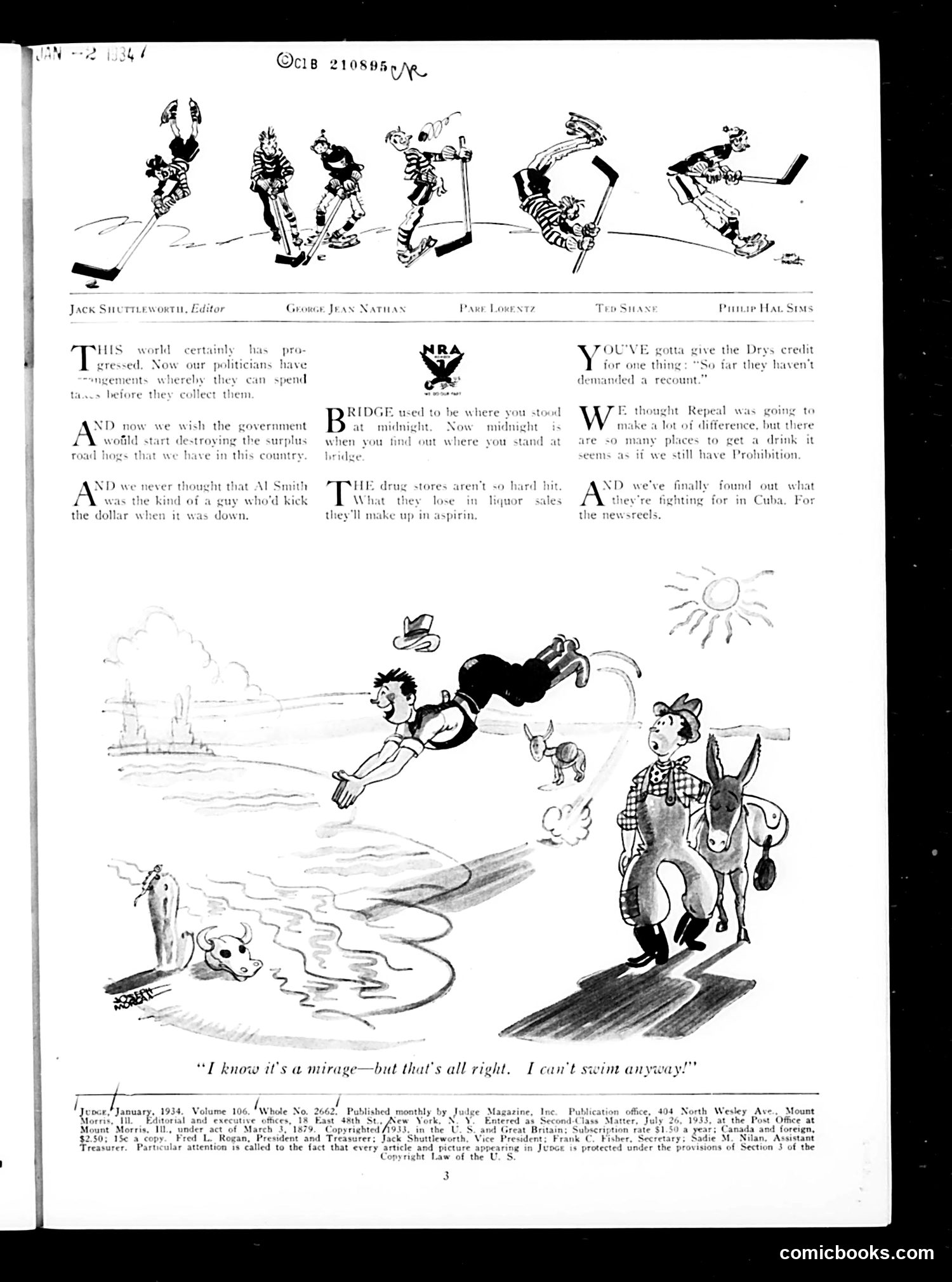 Judge — January 1934 — page 5: Judge, 1934-01