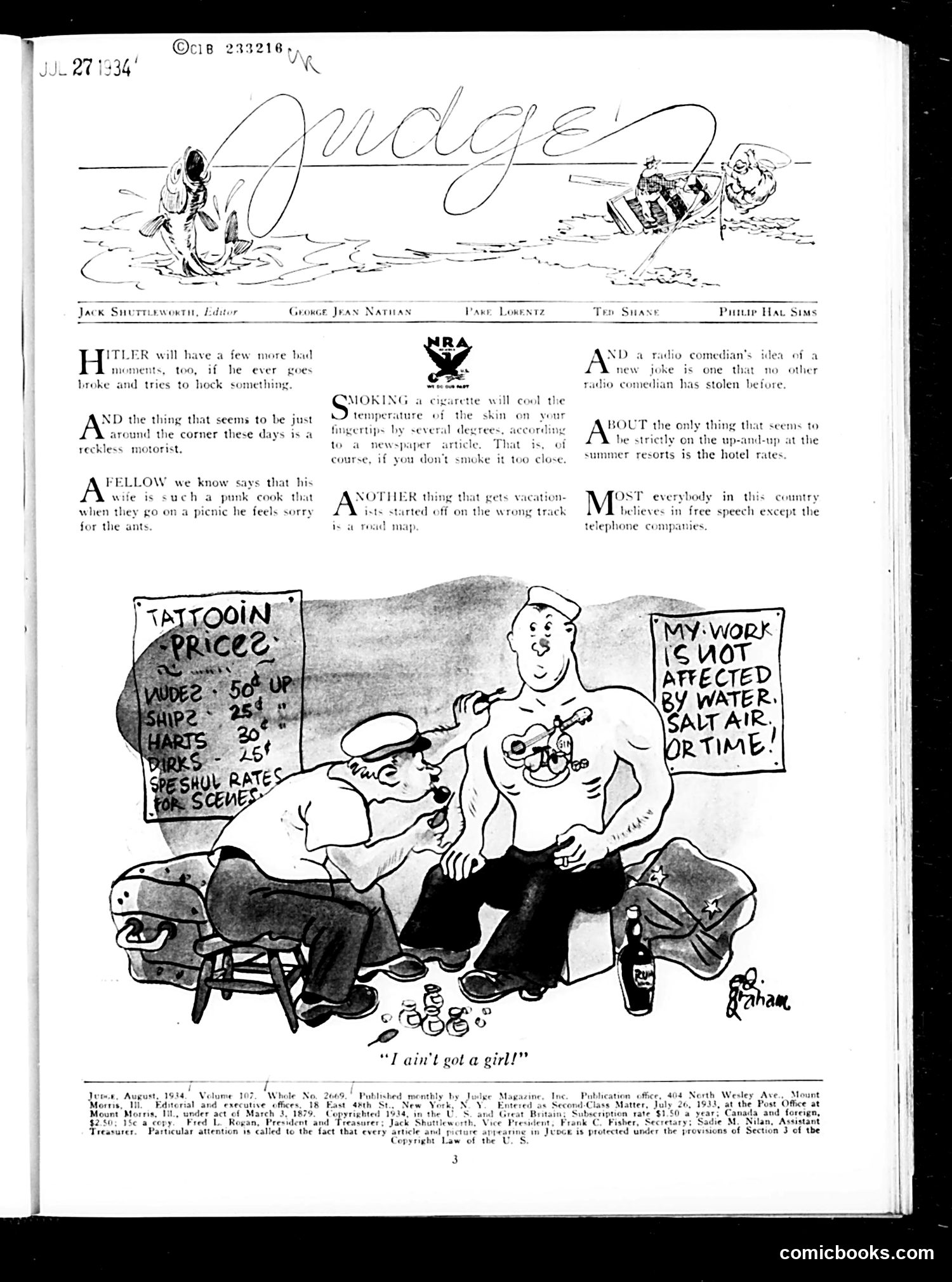 Judge — August 1934 — page 5: Judge, 1934-08