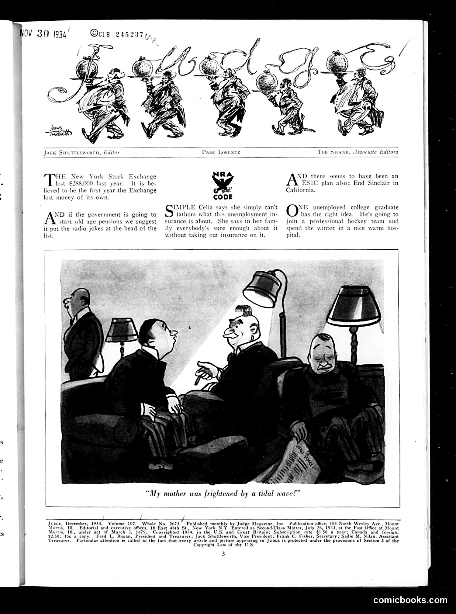 Judge — December 1934 — page 5: Judge, 1934-12