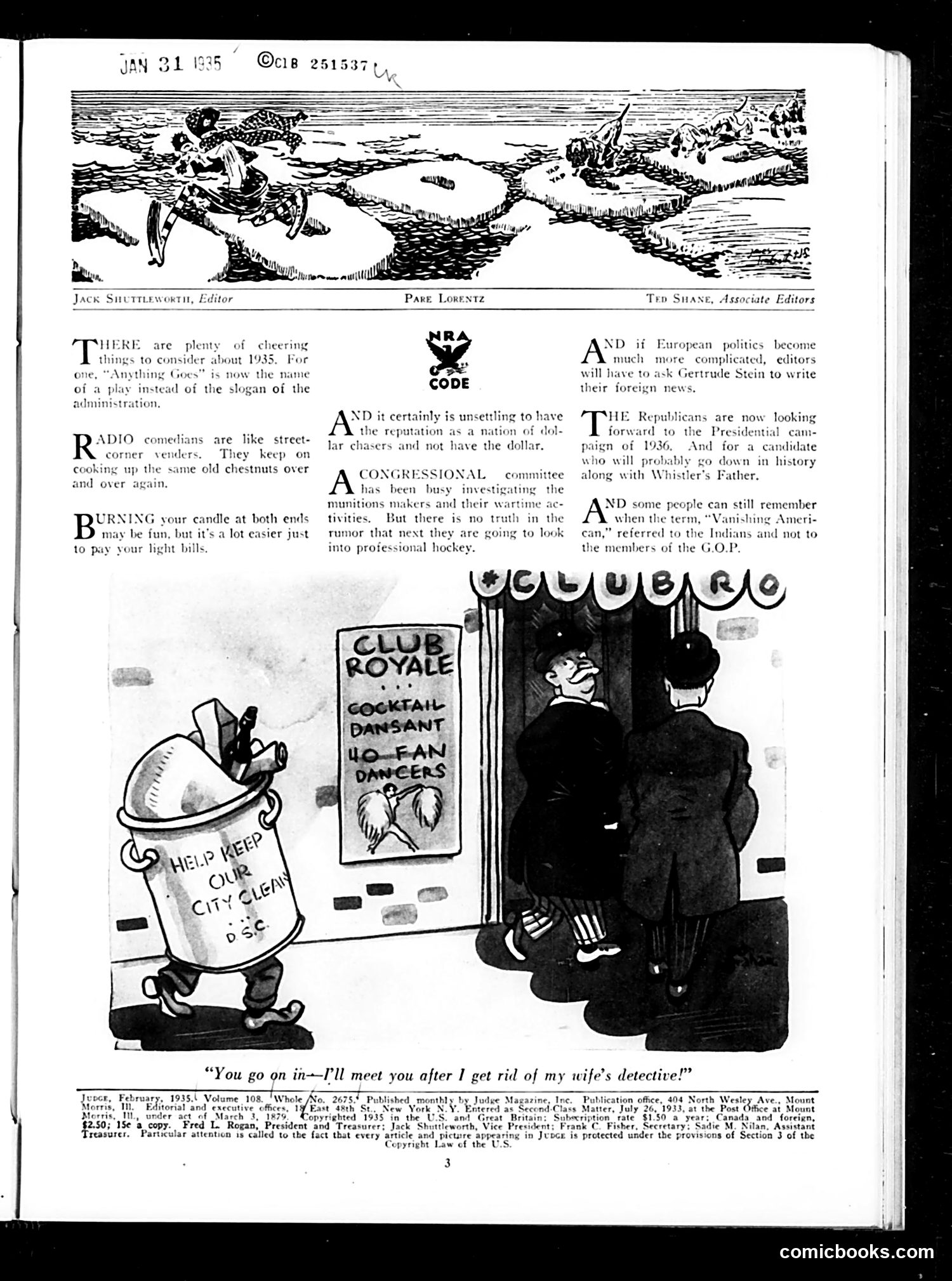 Judge — February 1935 — page 5: Judge, 1935-02