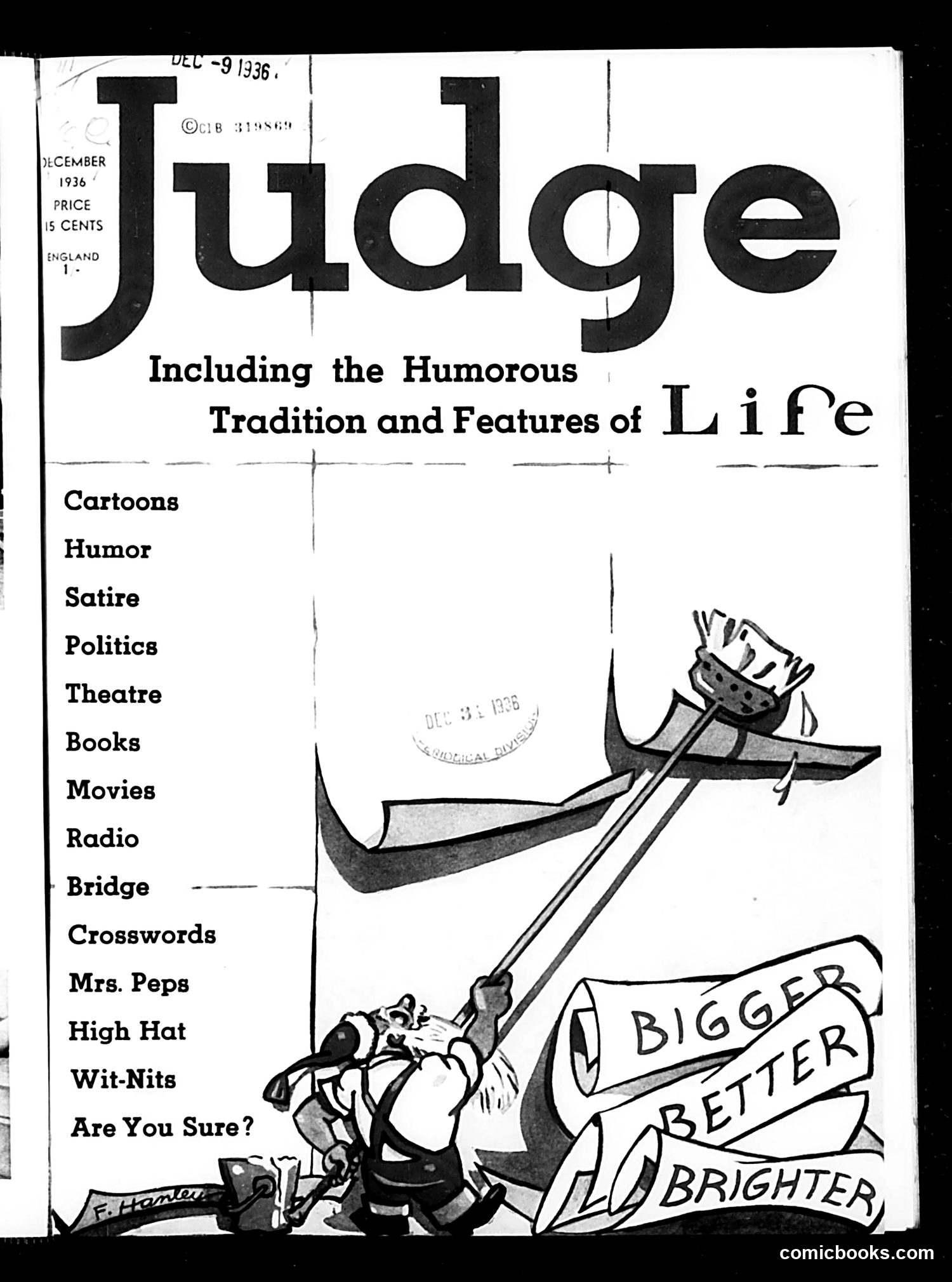 Judge — December 1936 — page 1: Judge, 1936-12