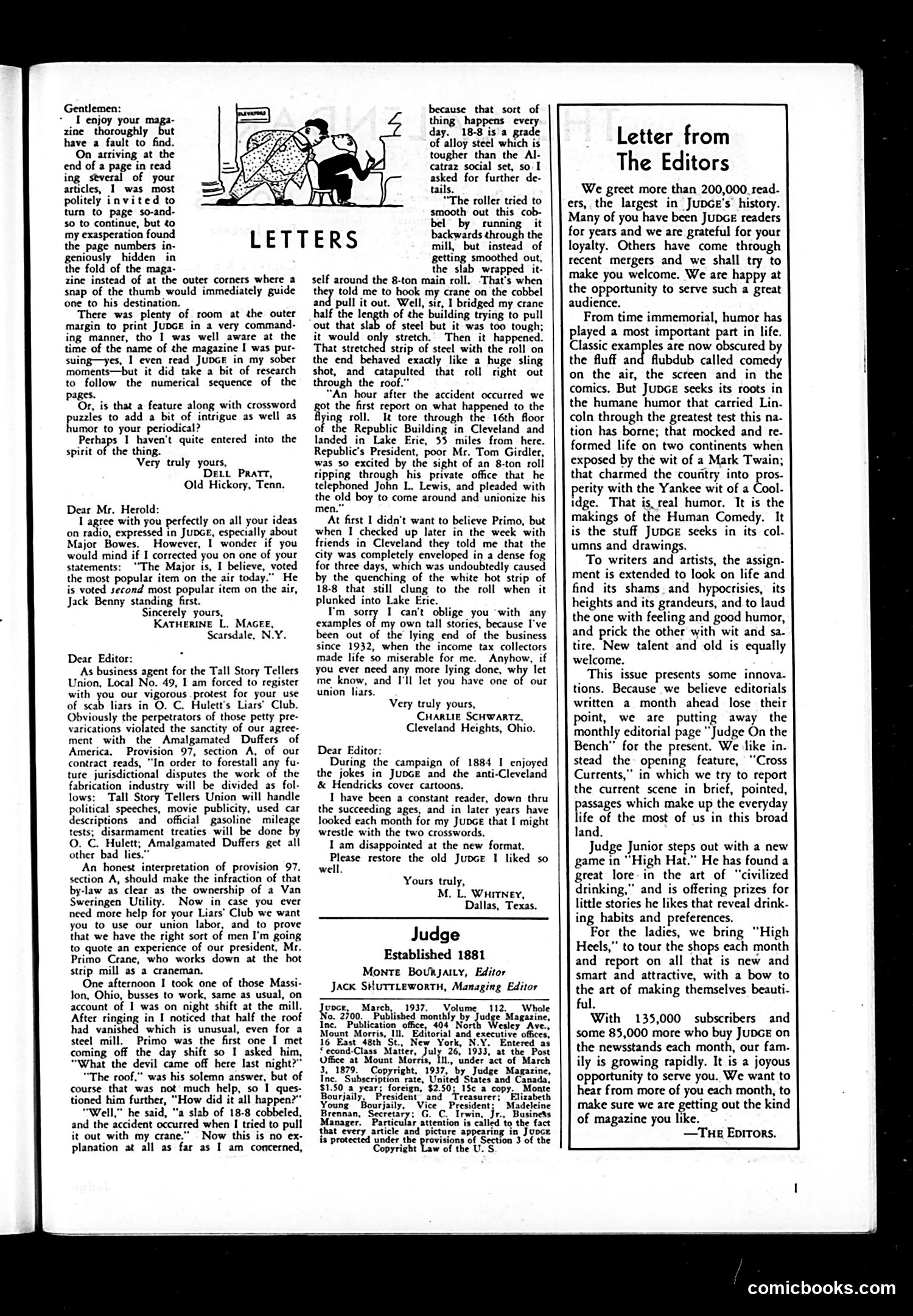 Judge — March 1937 — page 3: Judge, 1937-03