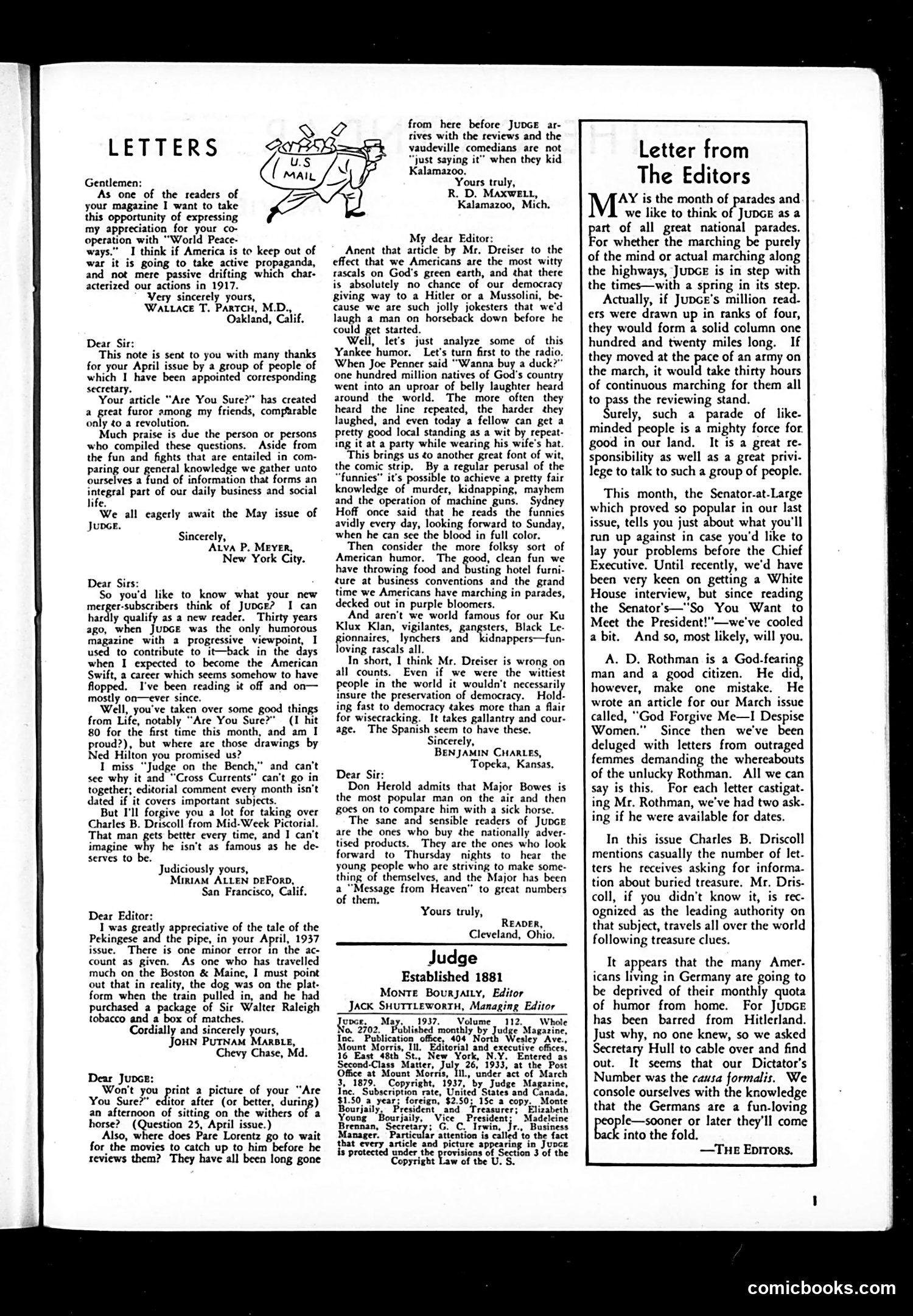 Judge — May 1937 — page 3: Judge, 1937-05