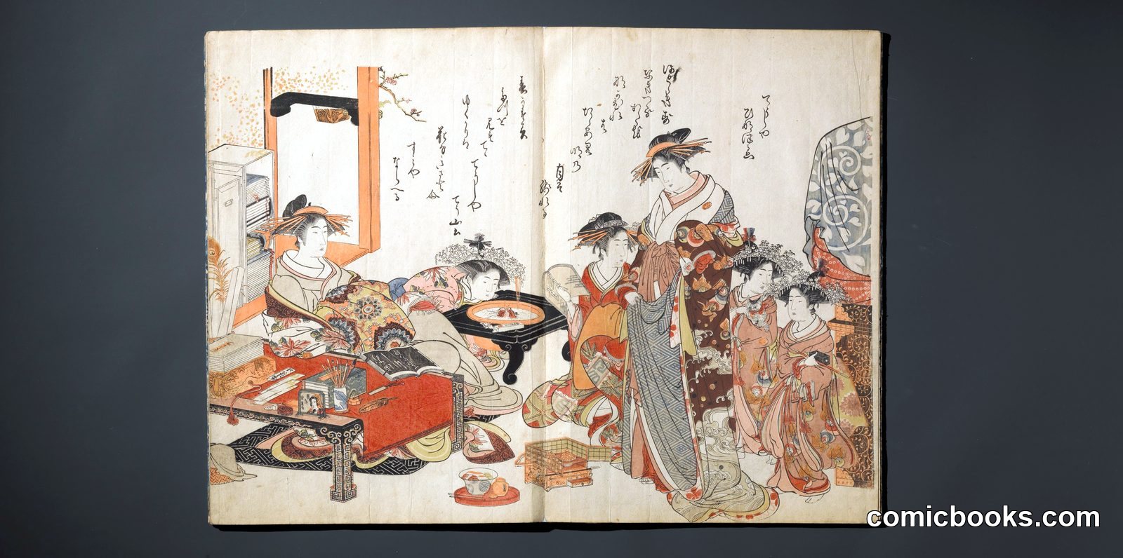 Courtesans of the Yoshiwara, from an Album of Their Verse and Calligraphy