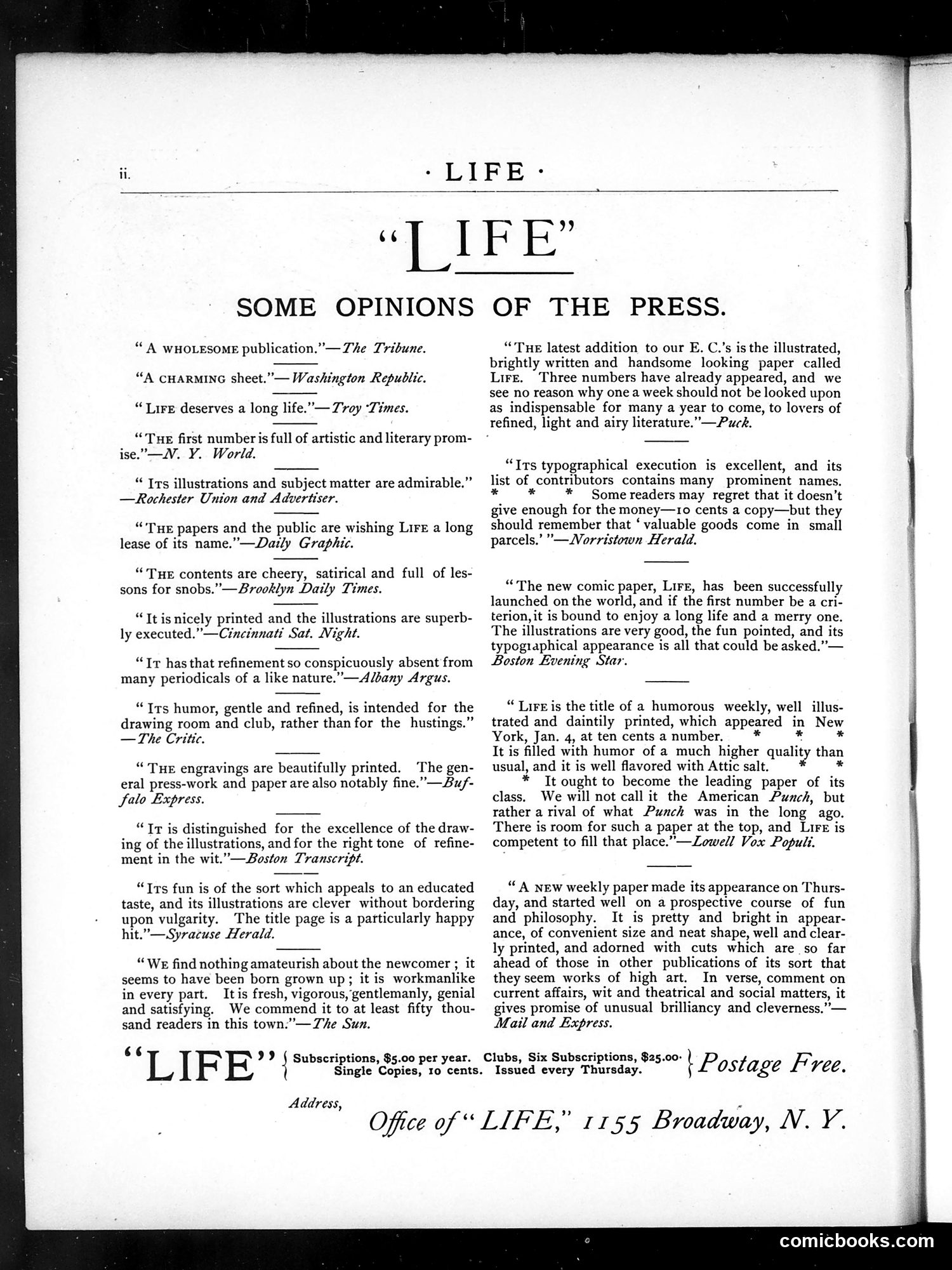 Life — February 8, 1883 — page 2: Life, 1883-02-08