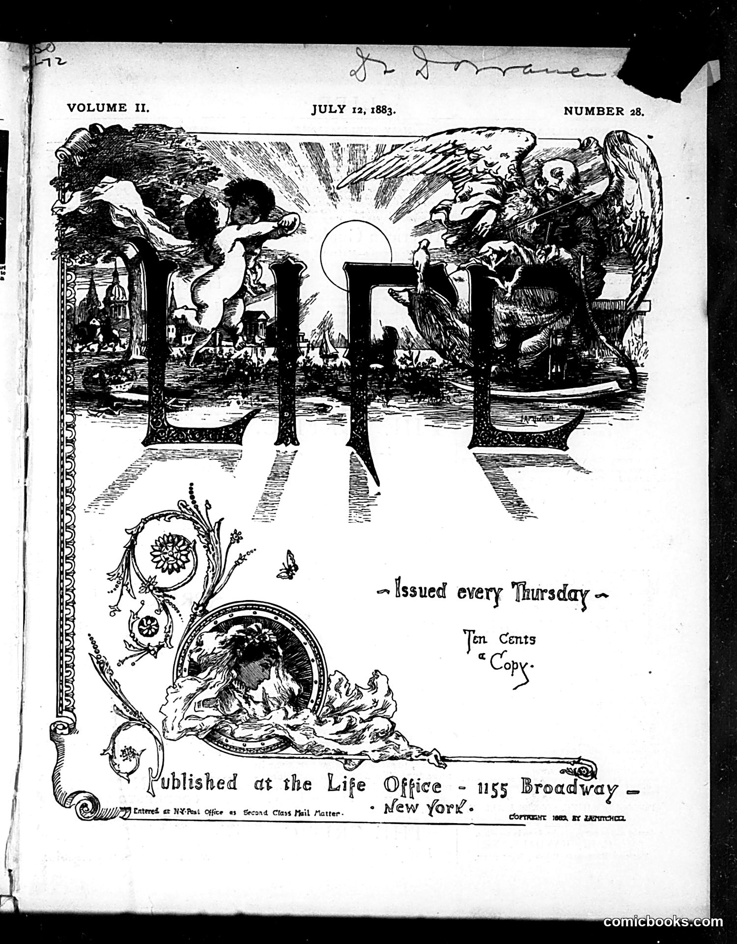 Life — July 12, 1883 — page 1: Life, 1883-07-12