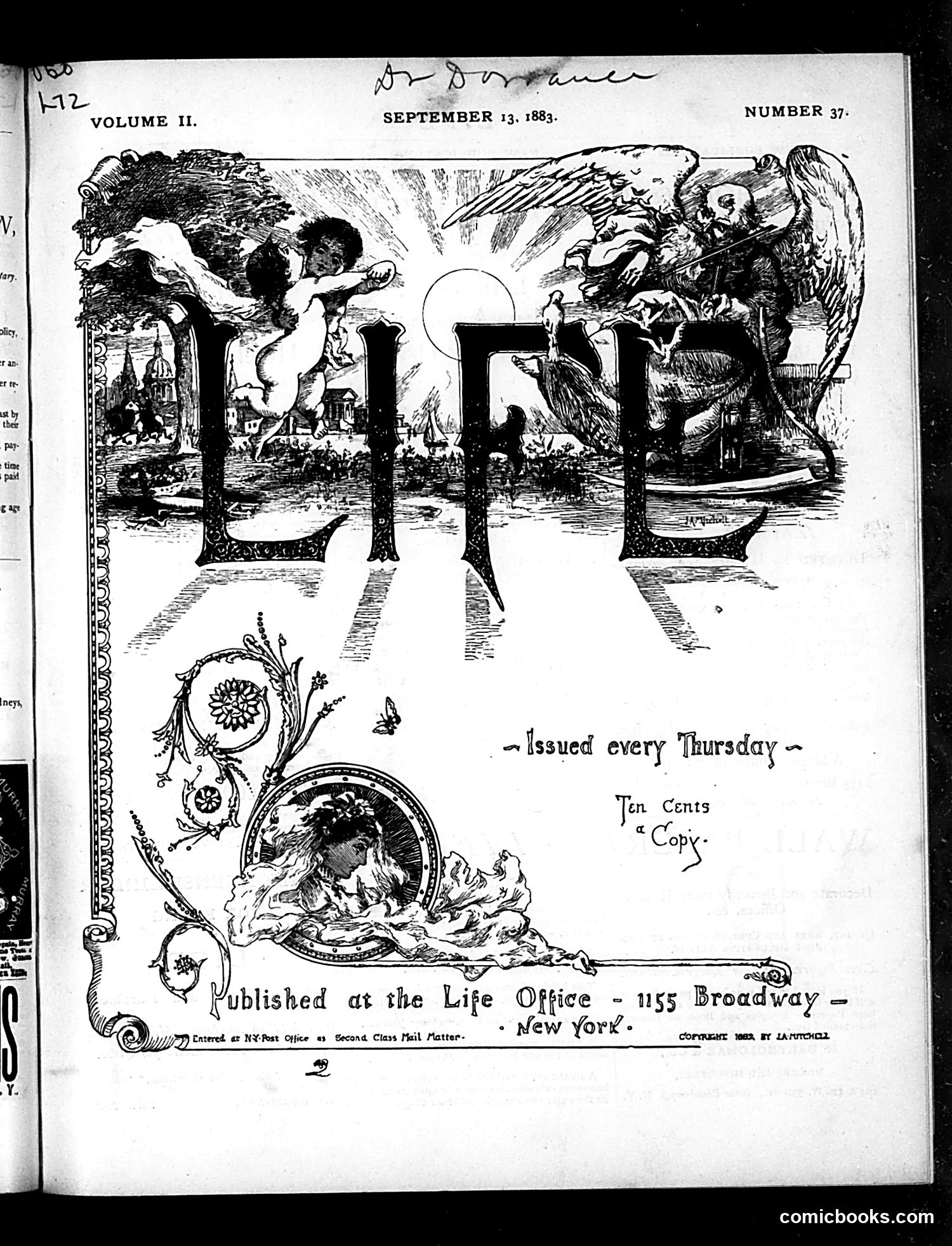 Life — September 13, 1883 — page 1: Life, 1883-09-13