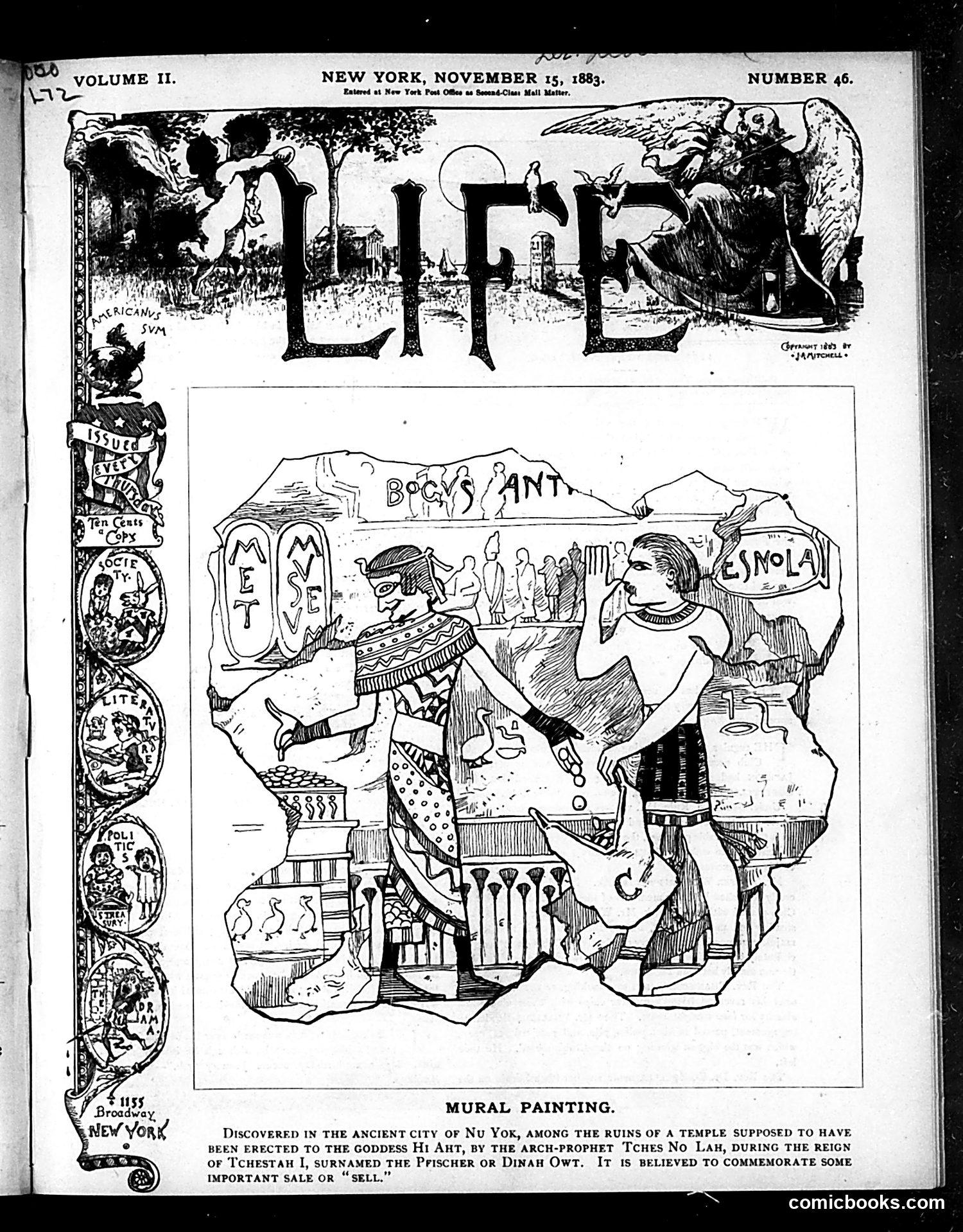 Life — November 15, 1883 — page 1: Life, 1883-11-15
