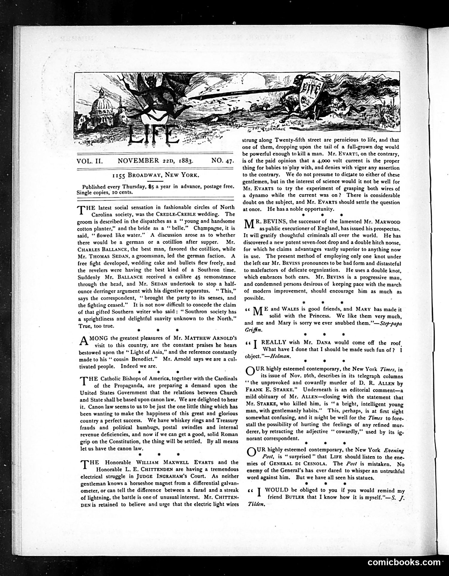 Life — November 22, 1883 — page 2: Life, 1883-11-22