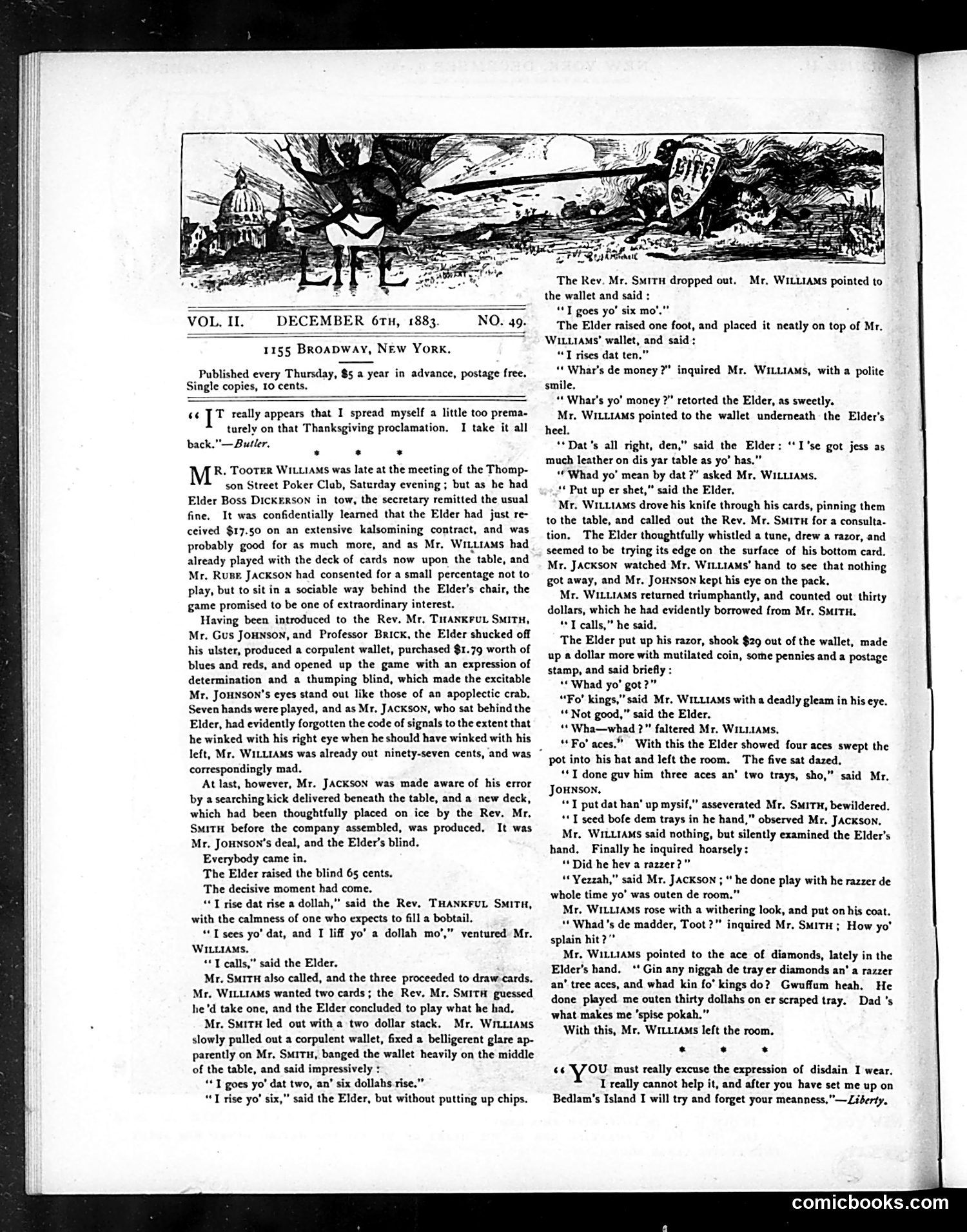 Life — December 6, 1883 — page 2: Life, 1883-12-06