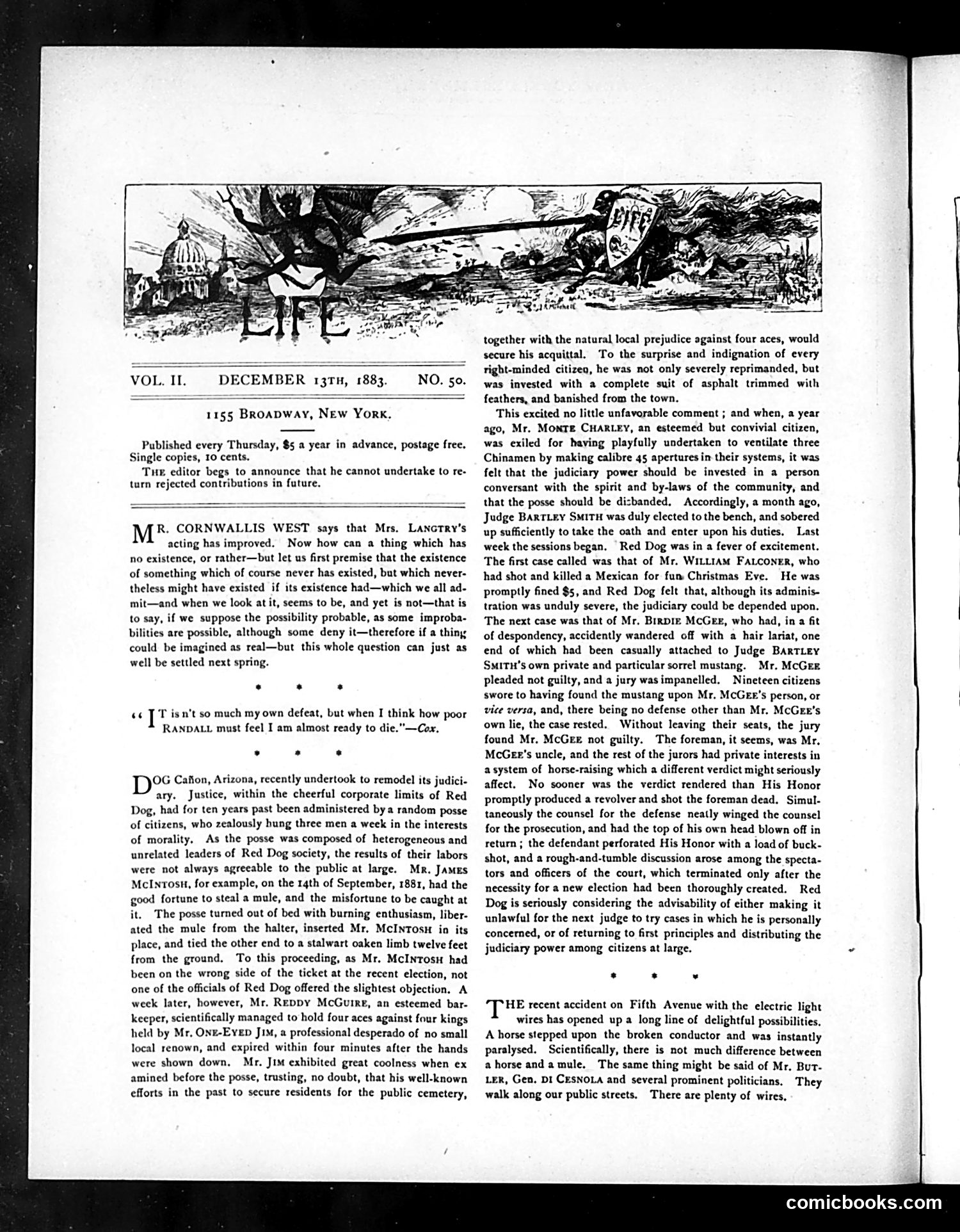 Life — December 13, 1883 — page 2: Life, 1883-12-13