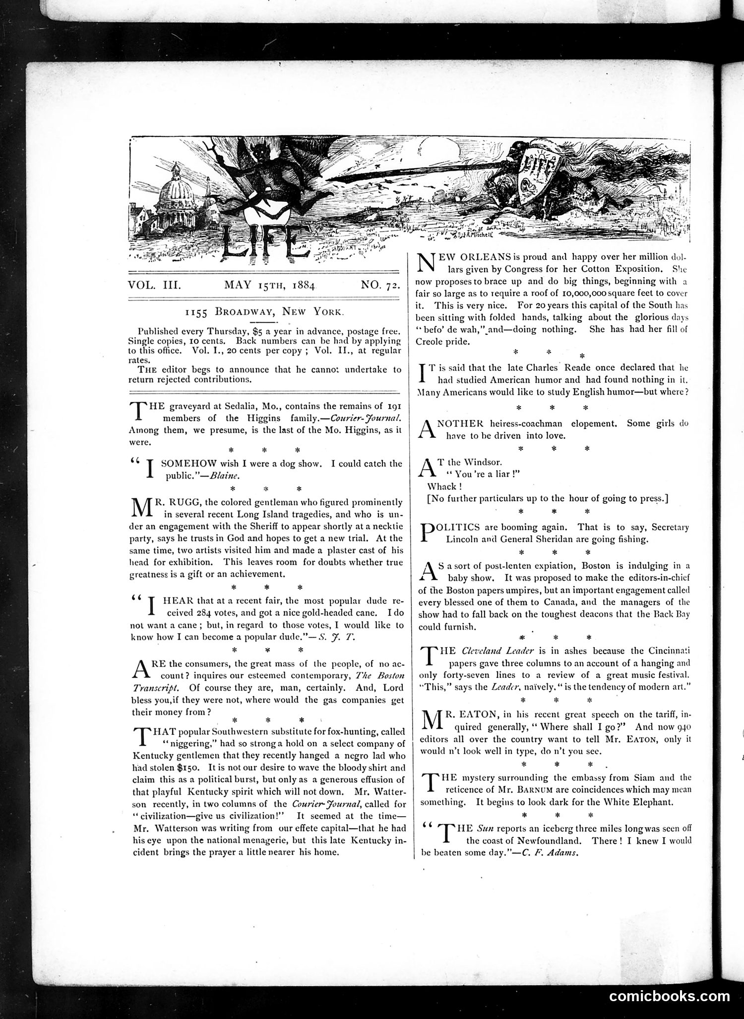 Life — May 15, 1884 — page 2: Life, 1884-05-15