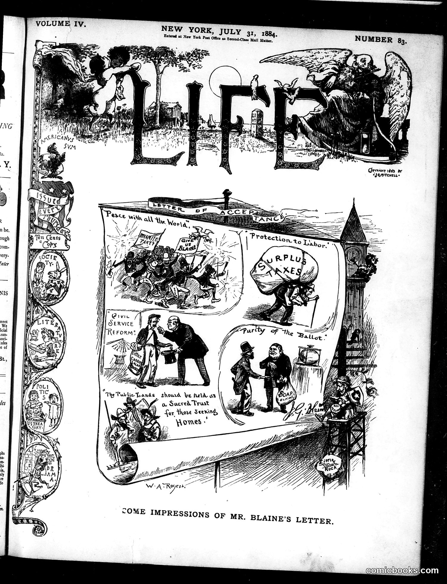 Life — July 31, 1884 — page 1: Life, 1884-07-31