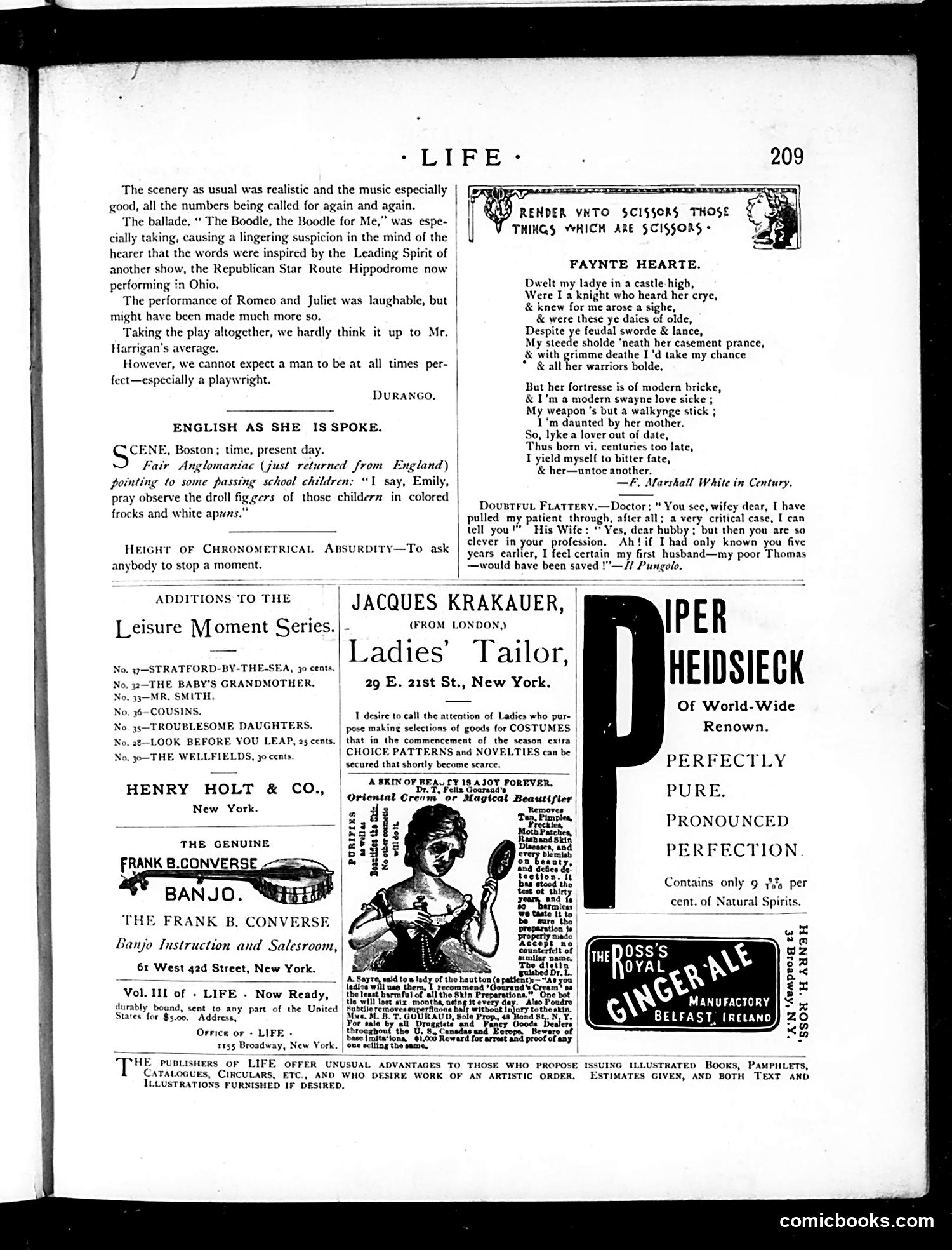 Life — October 9, 1884 — page 13: Life, 1884-10-09