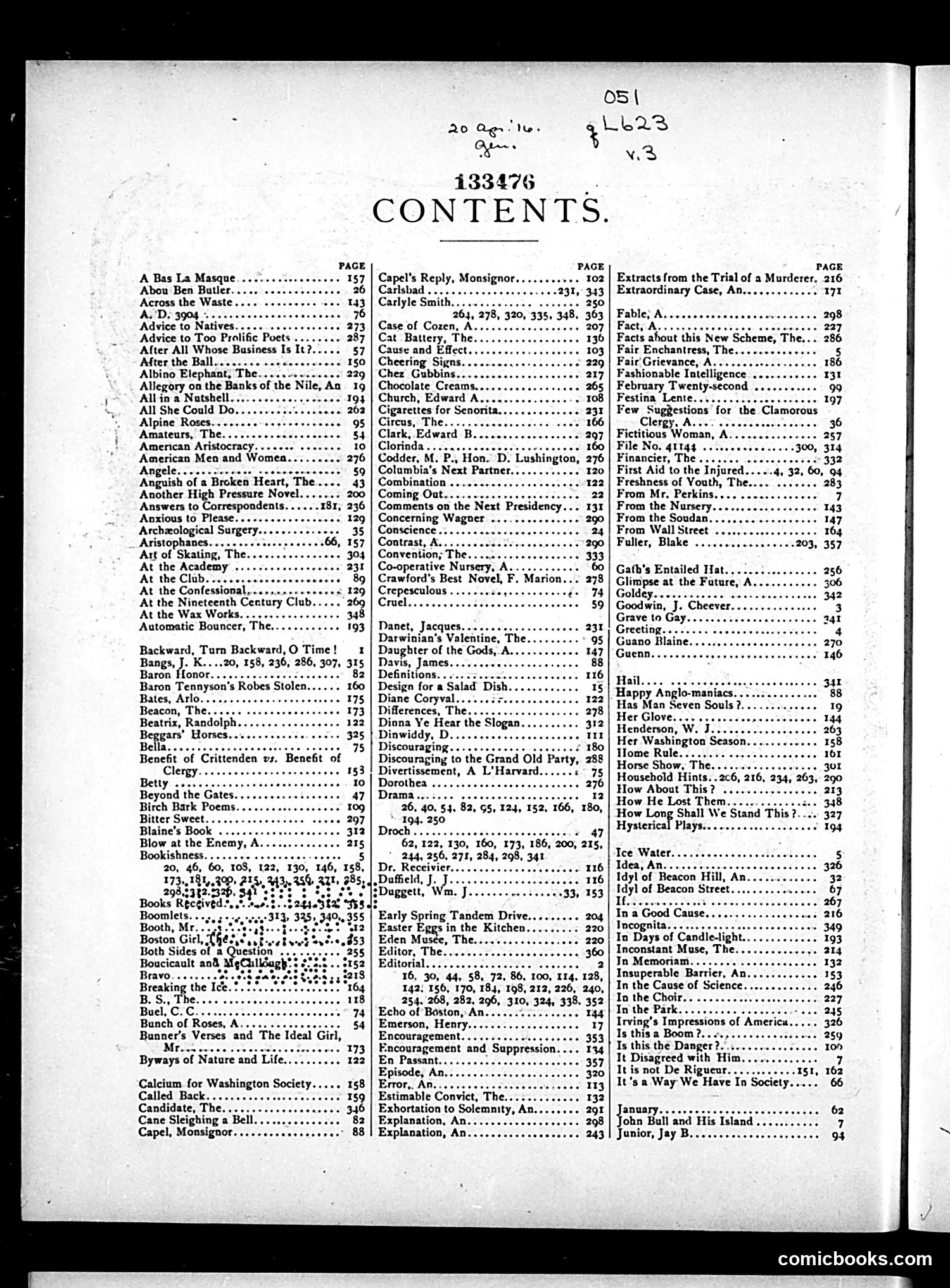 Life — 1884 — page 1: Life, 1884