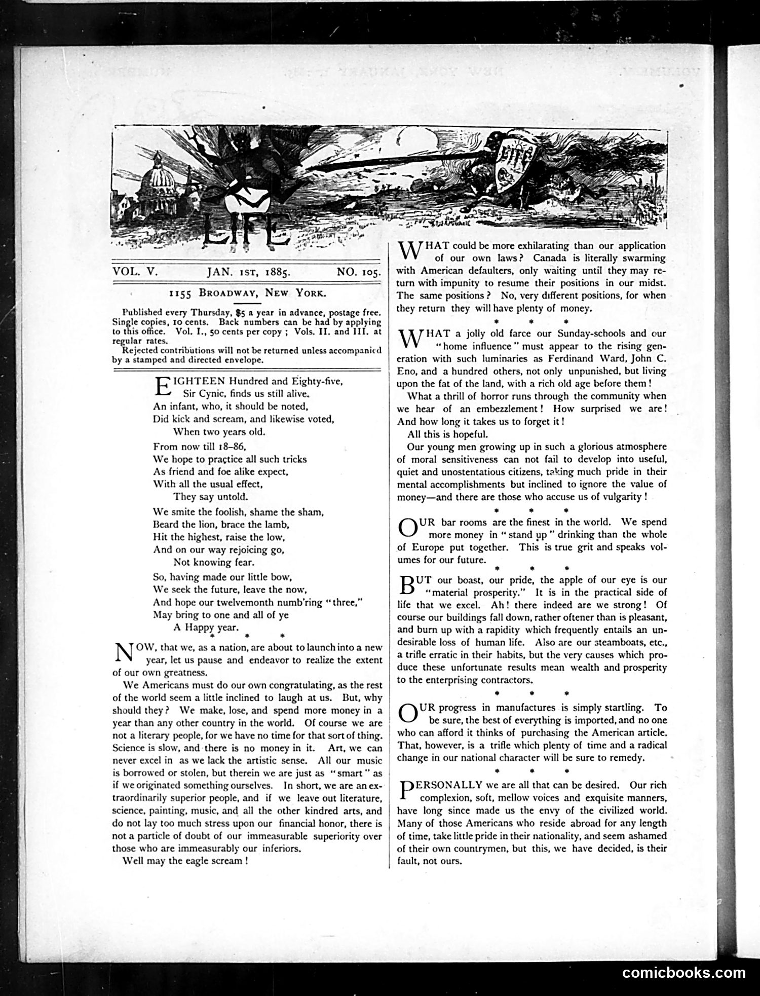 Life — January 1, 1885 — page 2: Life, 1885-01-01