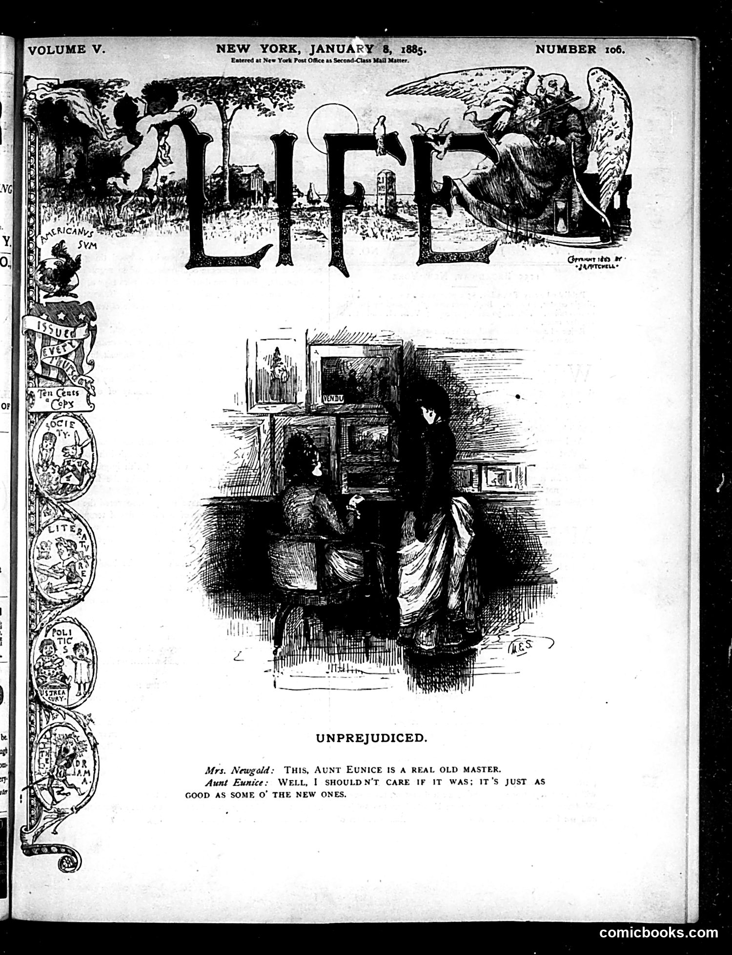 Life — January 8, 1885 — page 1: Life, 1885-01-08