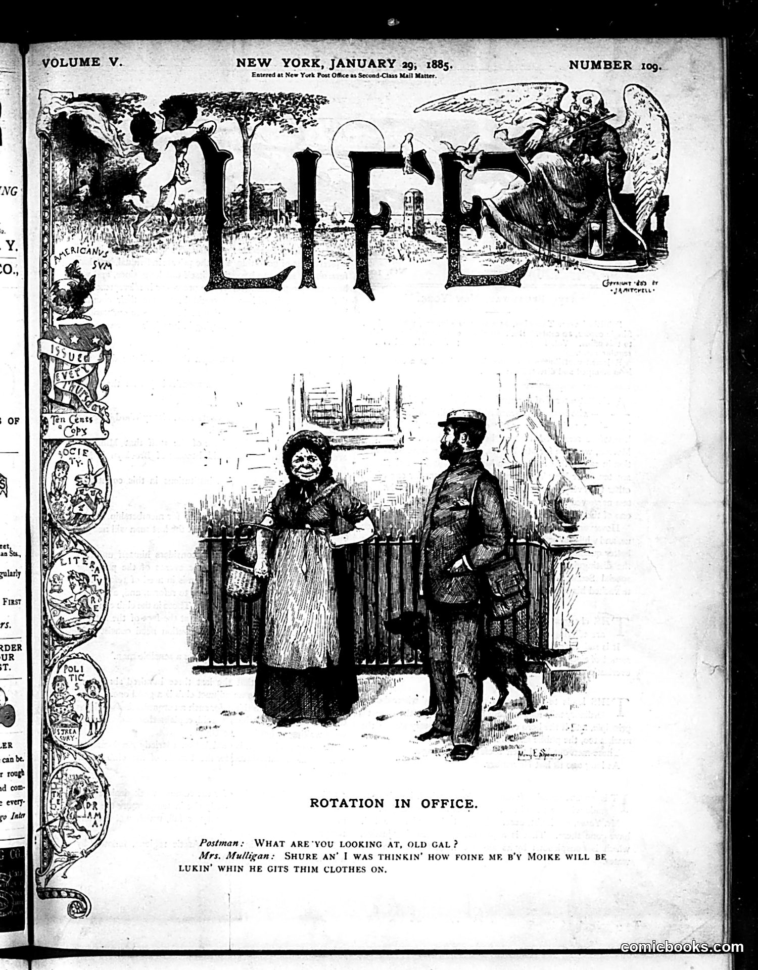 Life — January 29, 1885 — page 1: Life, 1885-01-29