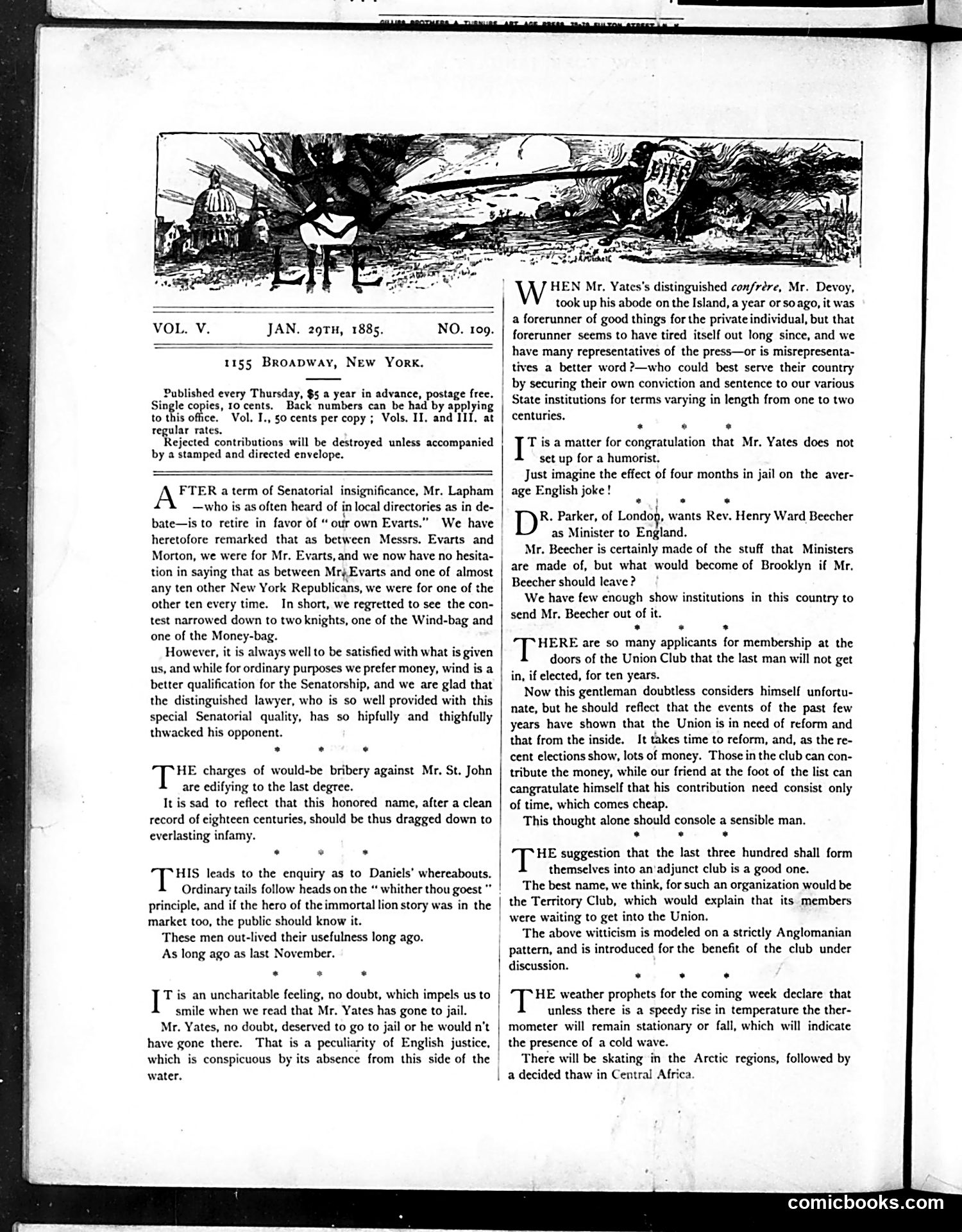 Life — January 29, 1885 — page 2: Life, 1885-01-29