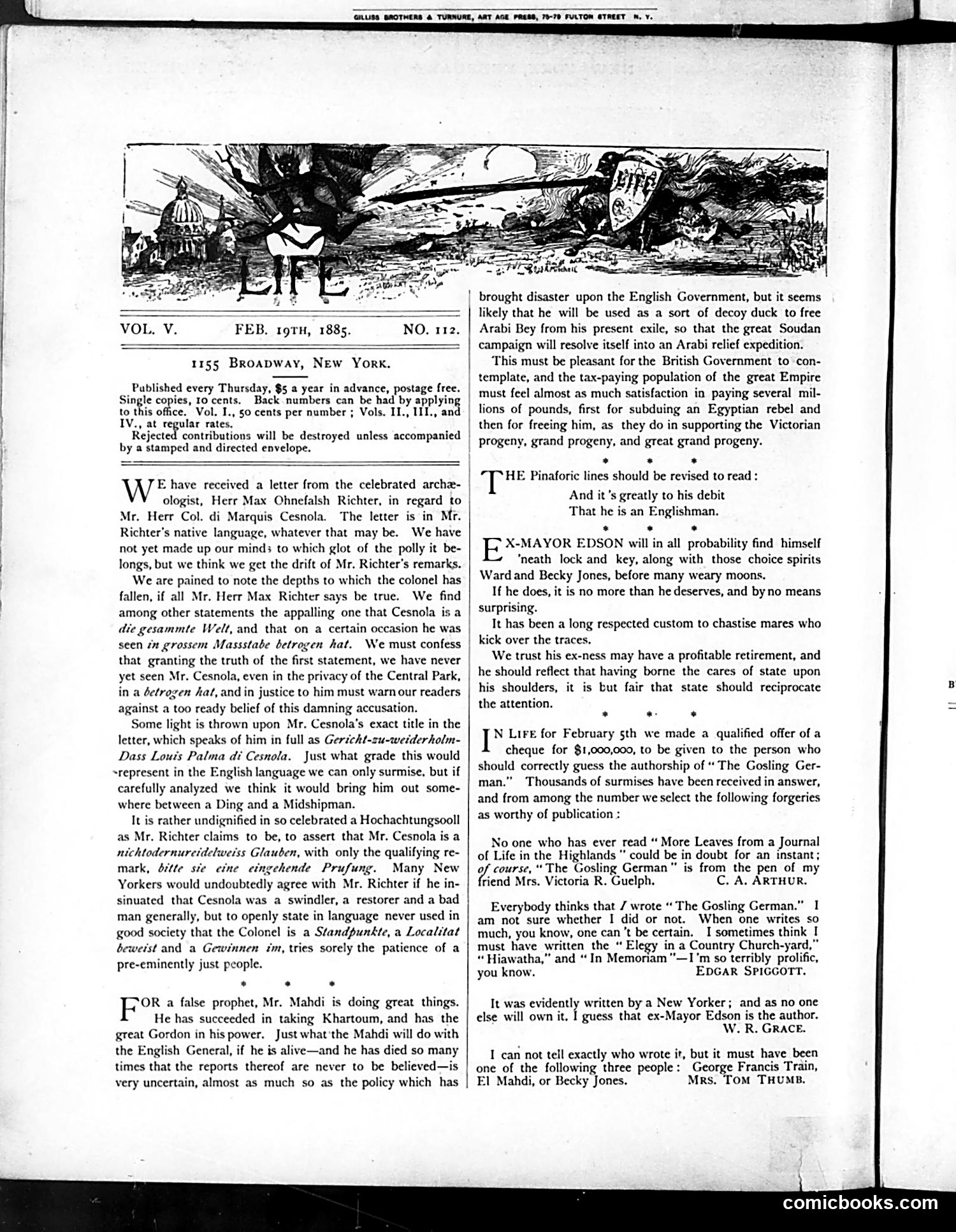 Life — February 19, 1885 — page 2: Life, 1885-02-19