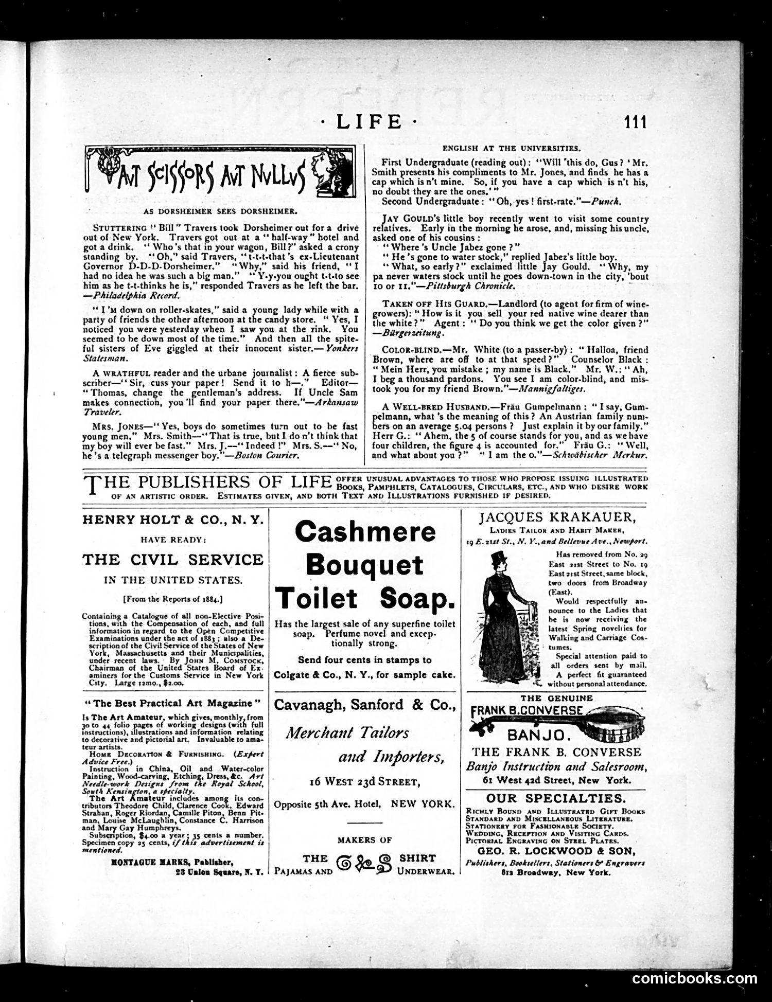 Life — February 19, 1885 — page 13: Life, 1885-02-19