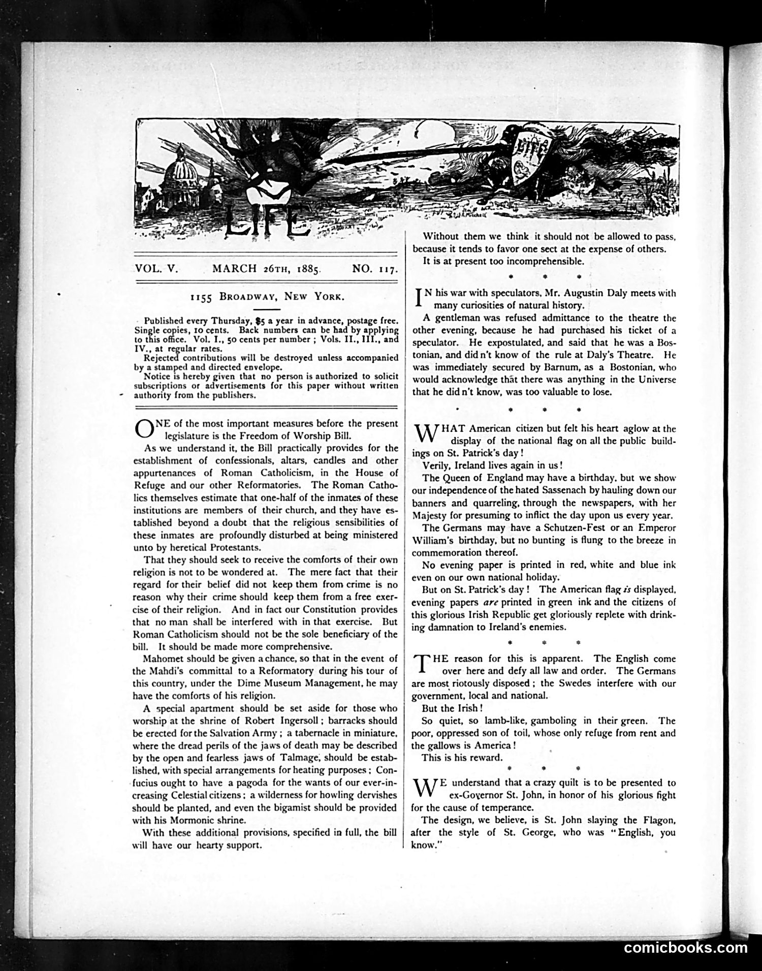 Life — March 26, 1885 — page 2: Life, 1885-03-26