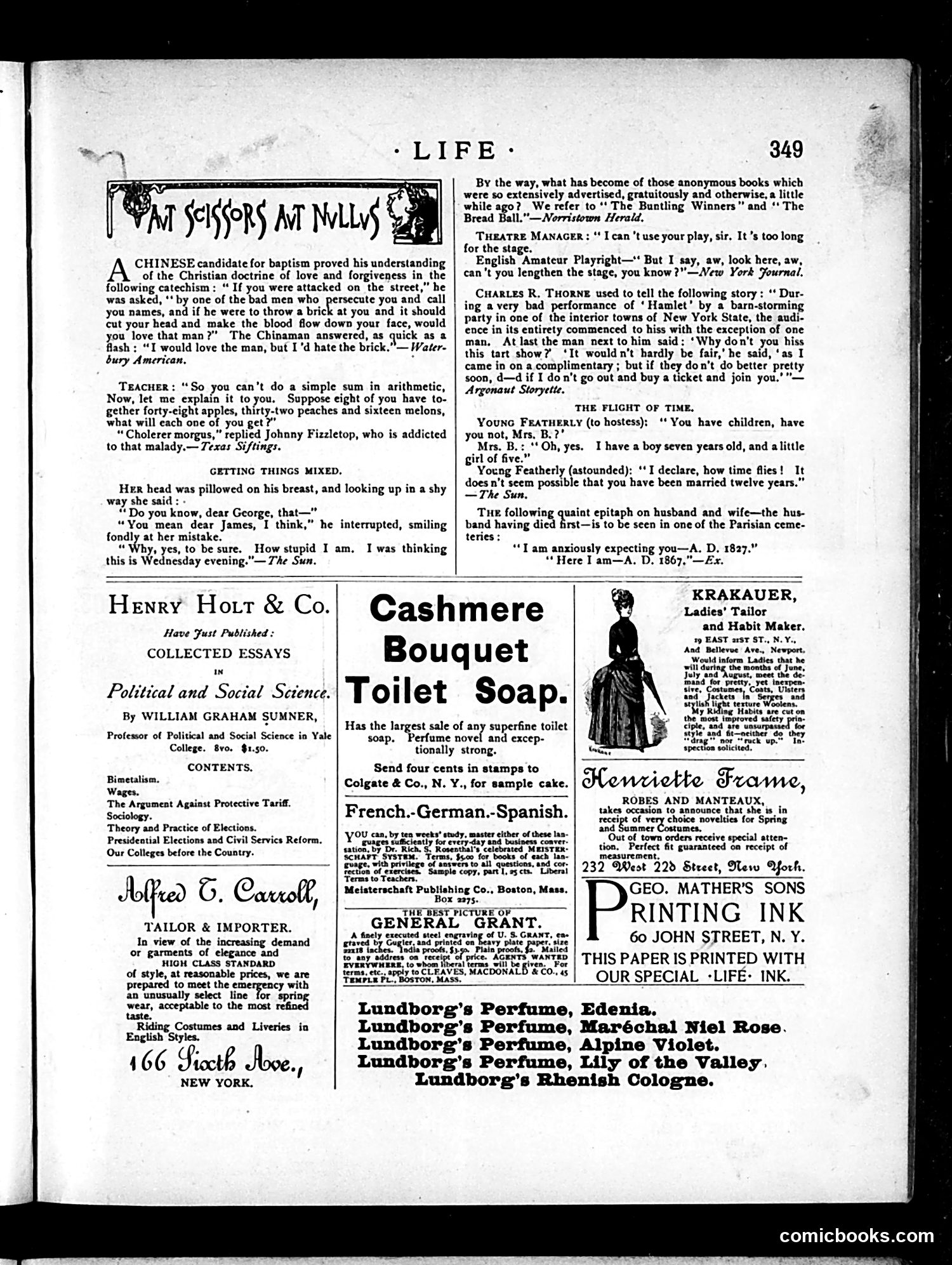 Life — June 18, 1885 — page 13: Life, 1885-06-18