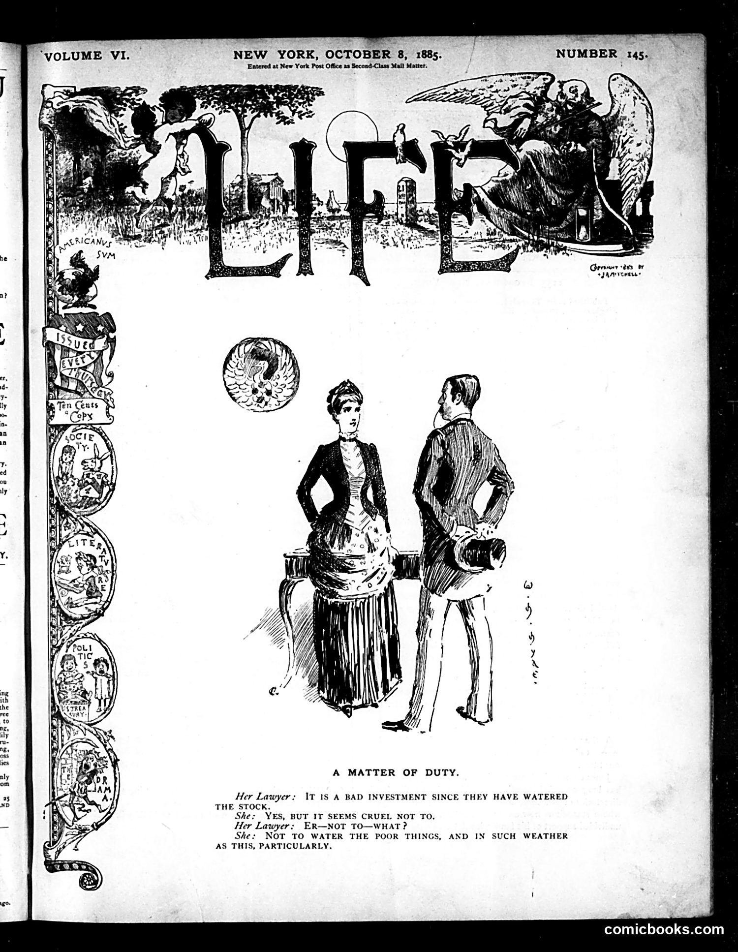 Life — October 8, 1885 — page 1: Life, 1885-10-08
