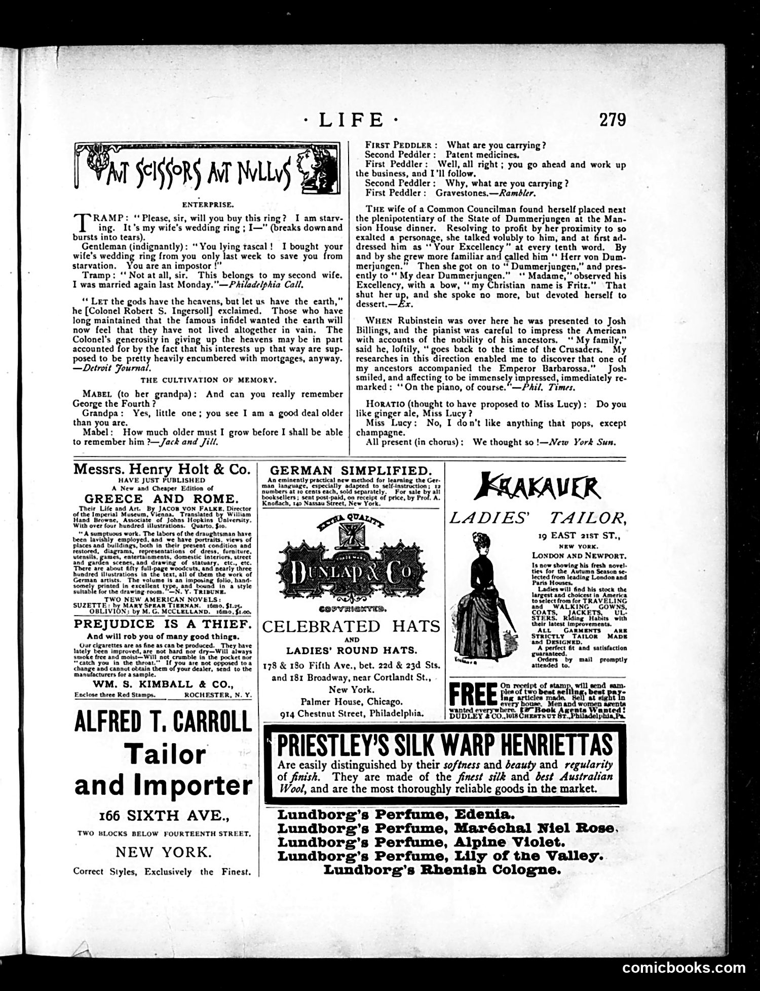 Life — November 12, 1885 — page 13: Life, 1885-11-12