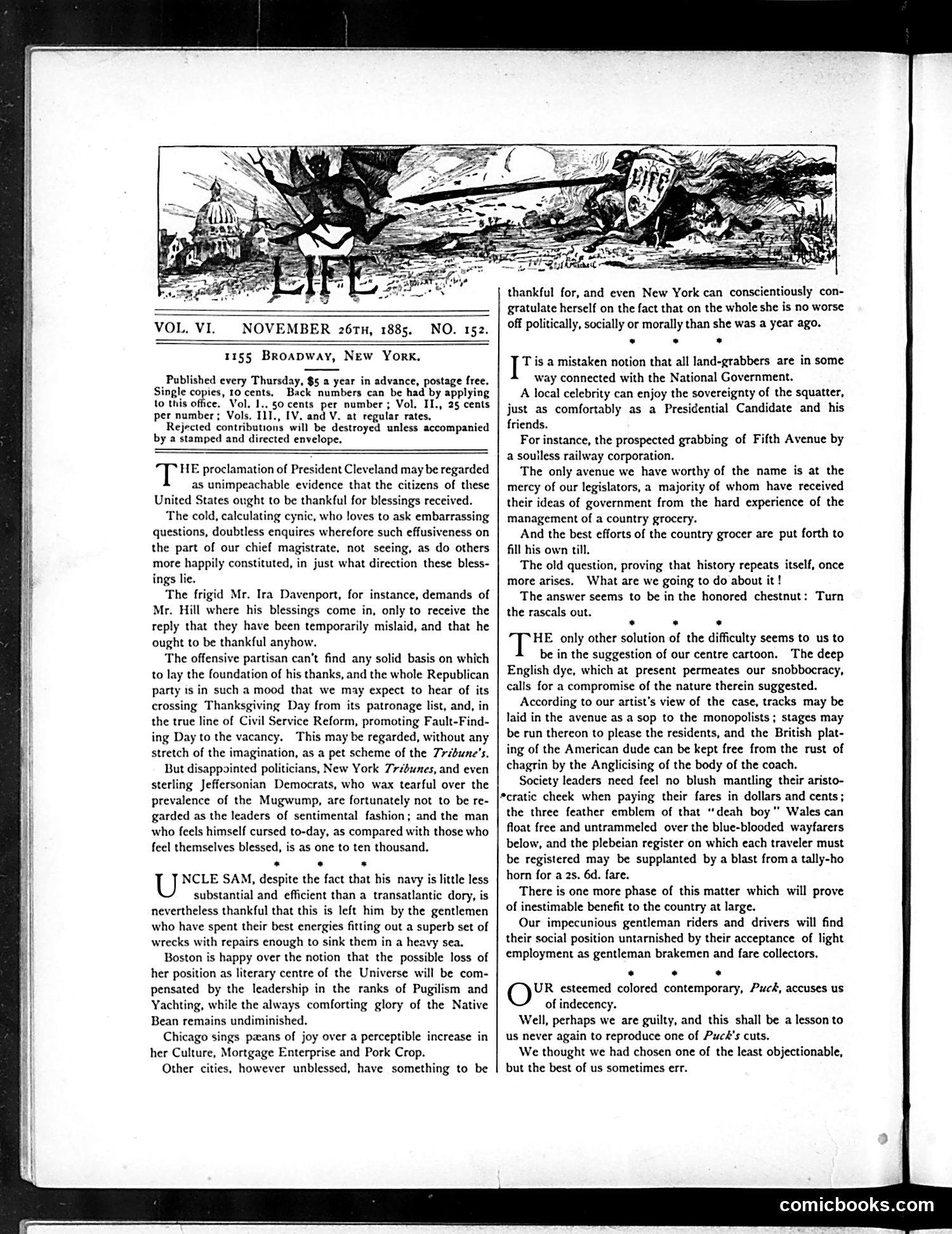 Life — November 26, 1885 — page 2: Life, 1885-11-26
