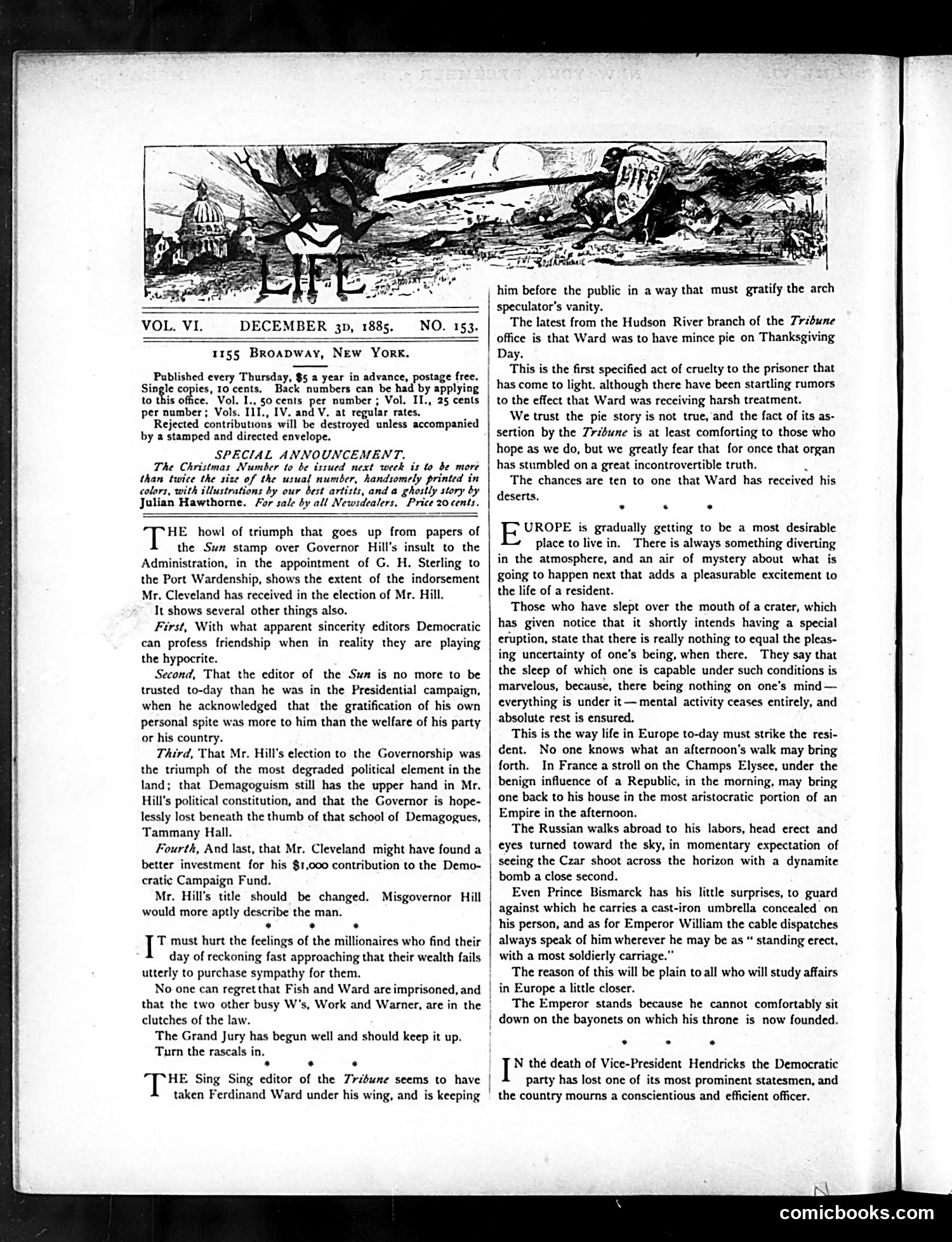 Life — December 3, 1885 — page 2: Life, 1885-12-03