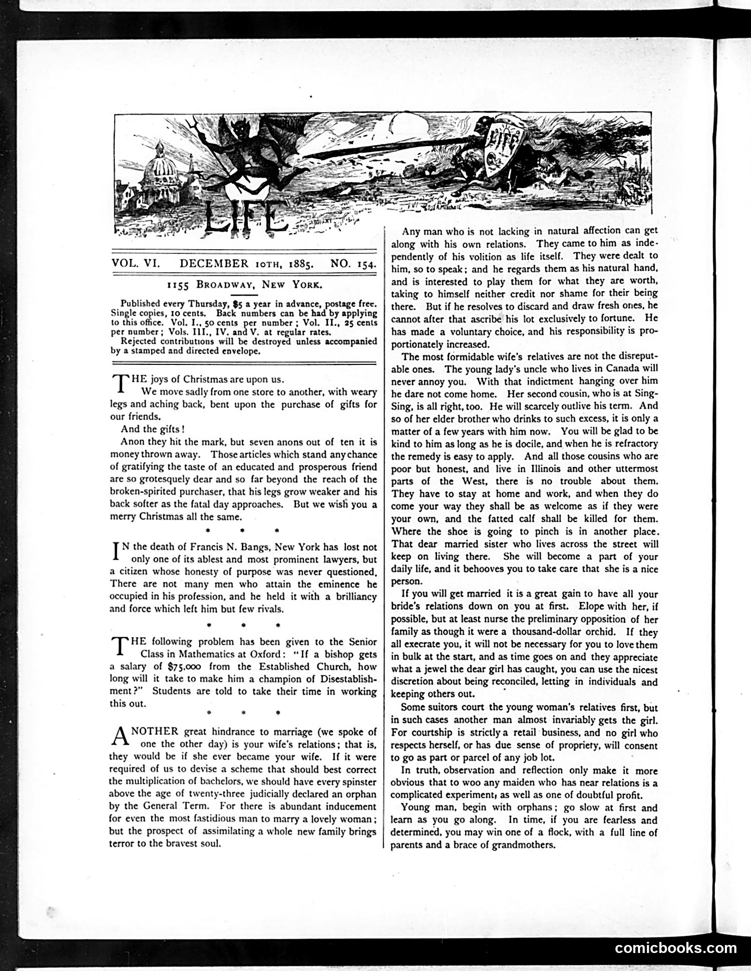 Life — December 10, 1885 — page 6: Life, 1885-12-10