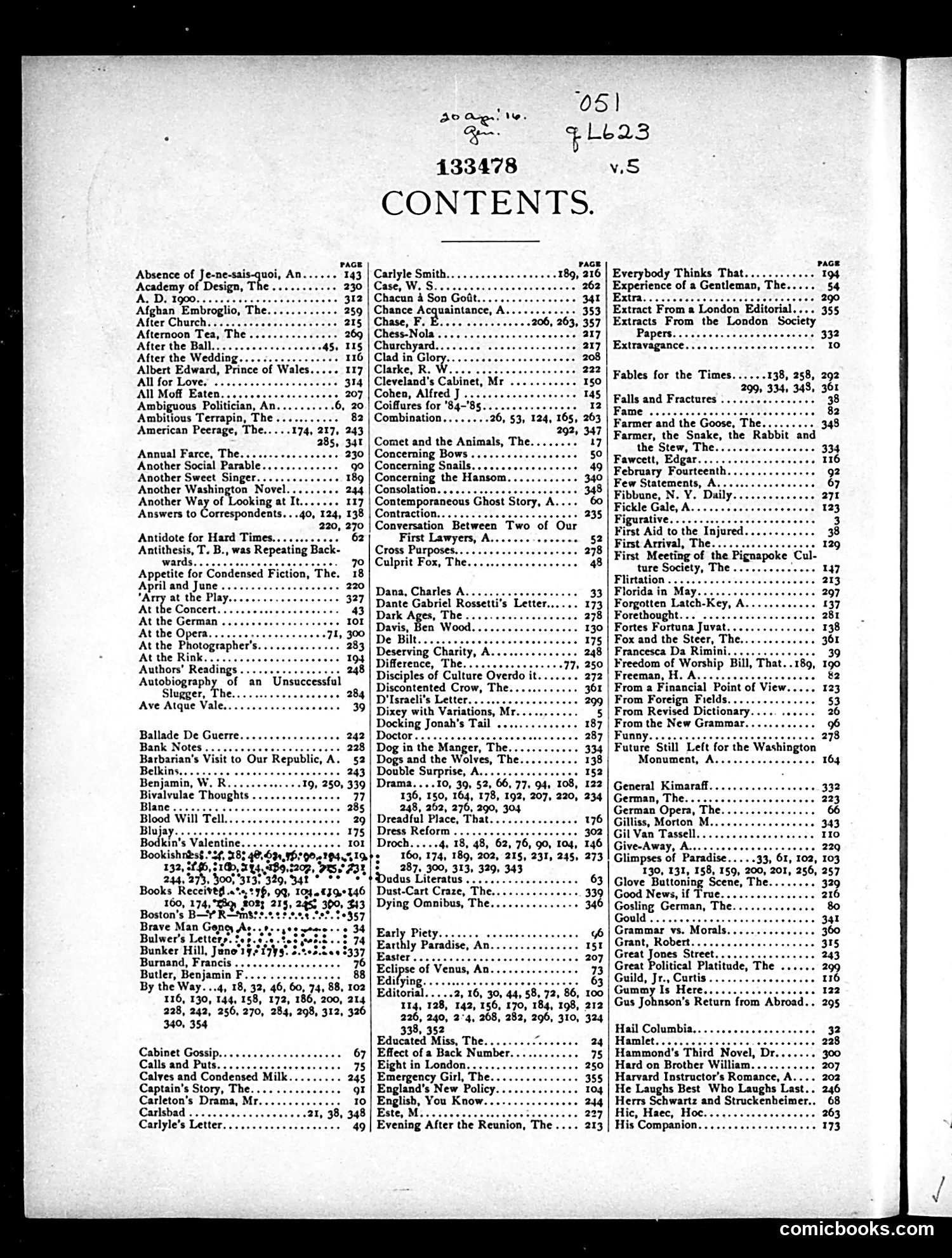 Life — 1885 — page 1: Life, 1885
