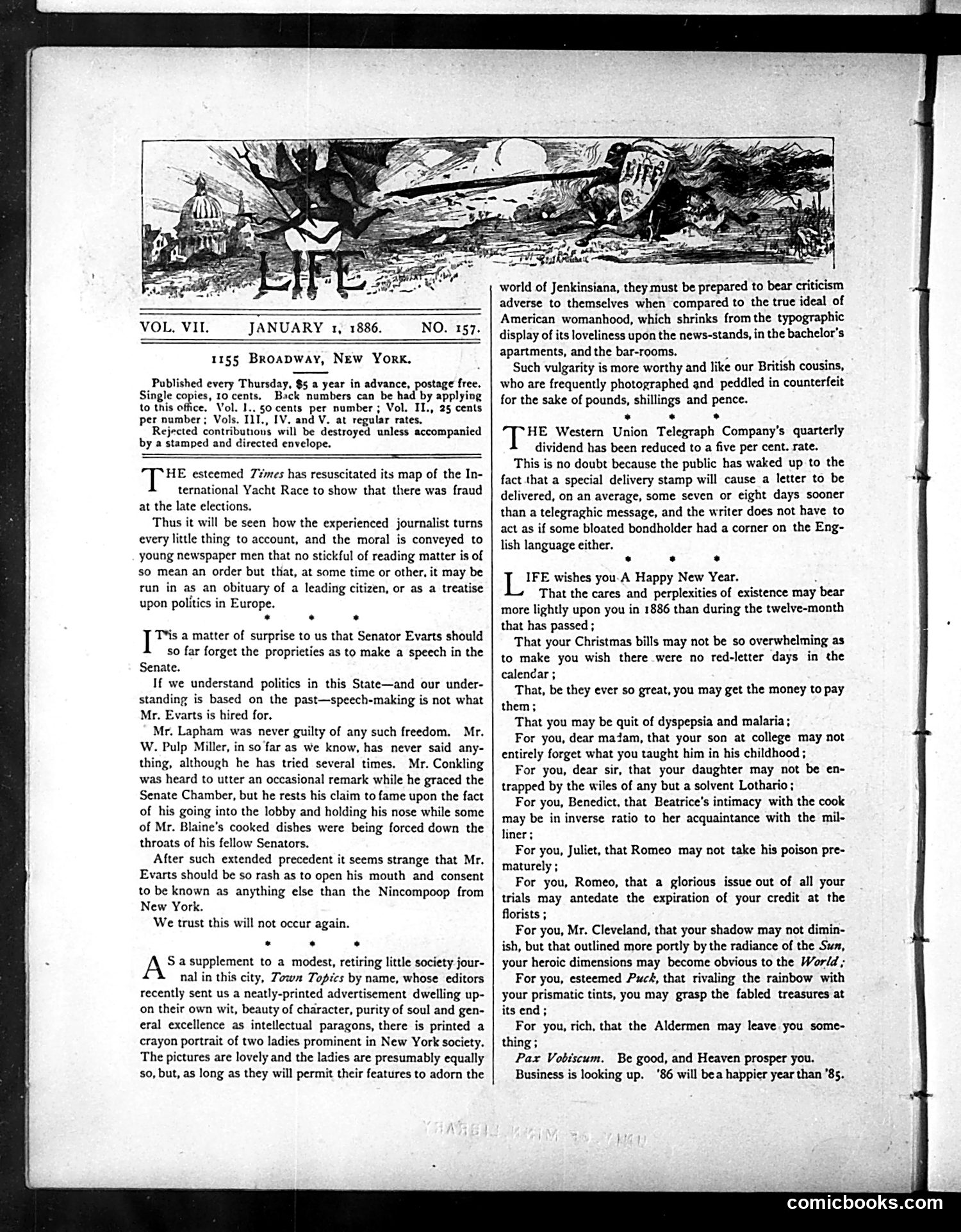 Life — January 1, 1886 — page 2: Life, 1886-01-01