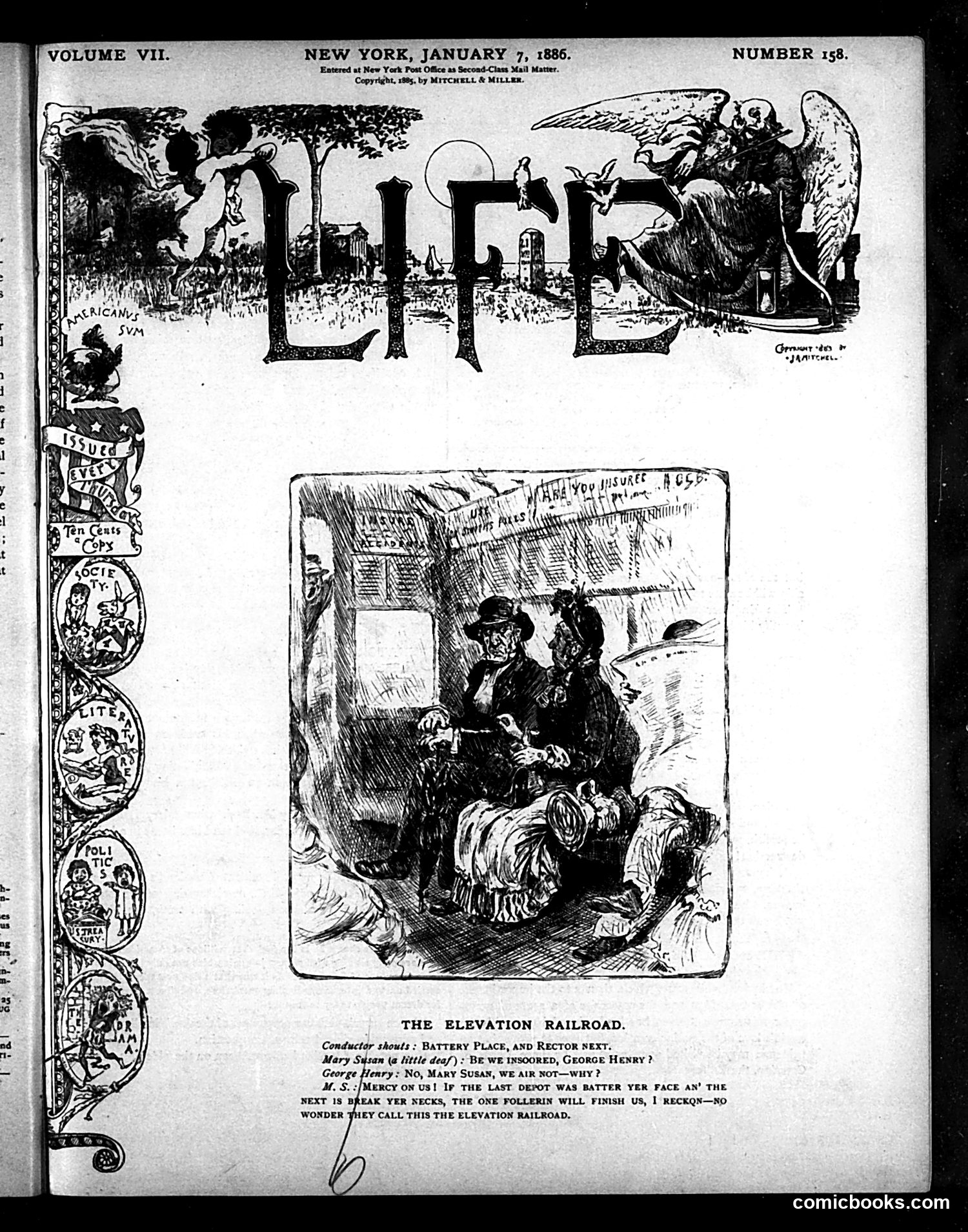 Life — January 7, 1886 — page 1: Life, 1886-01-07