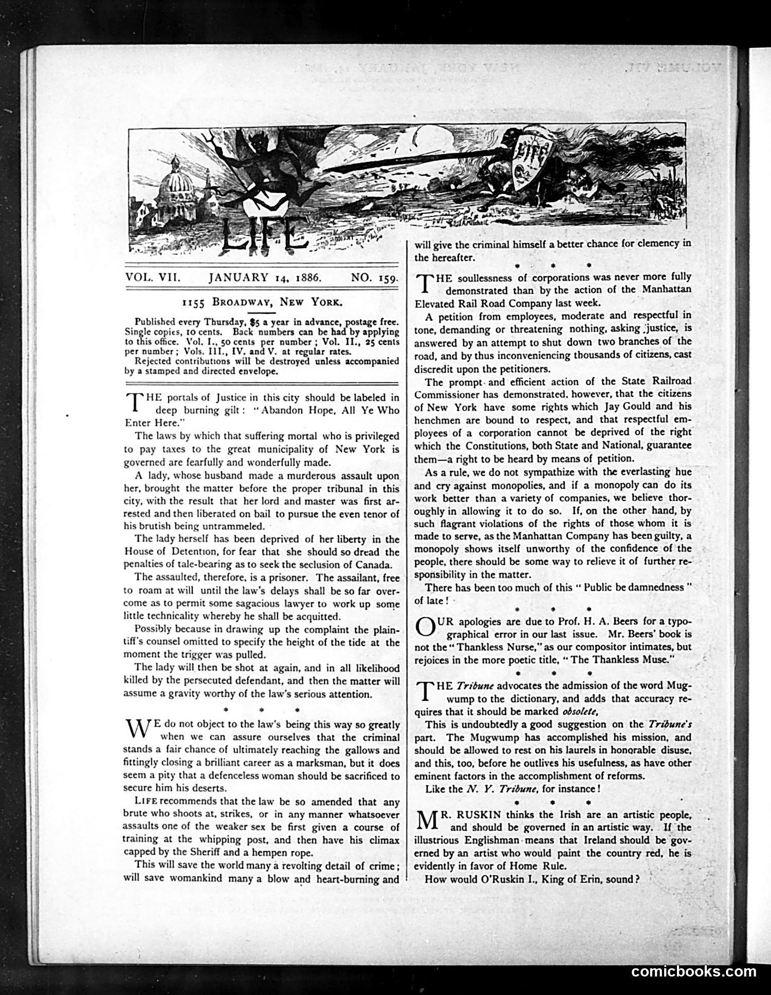Life — January 14, 1886 — page 2: Life, 1886-01-14