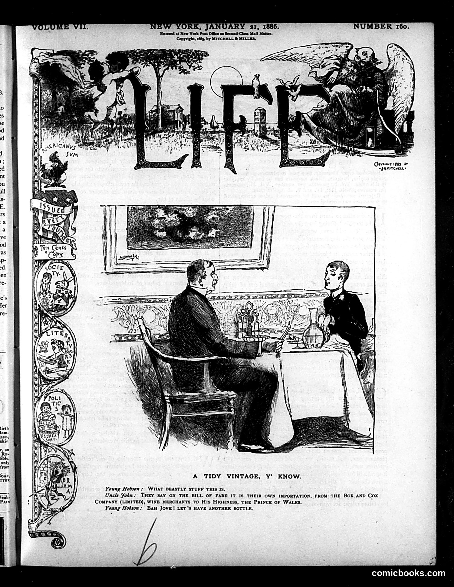 Life — January 21, 1886 — page 1: Life, 1886-01-21