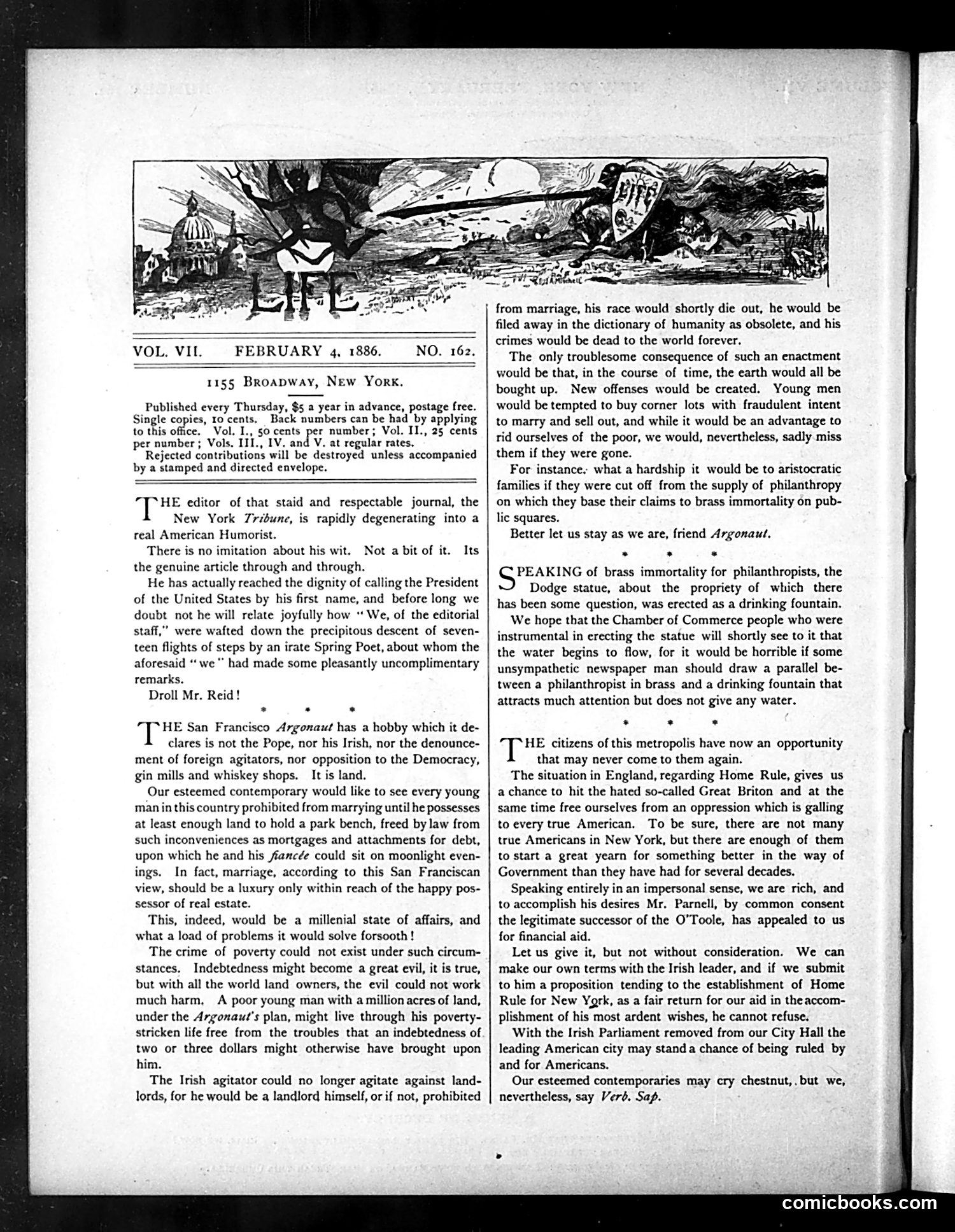 Life — February 4, 1886 — page 2: Life, 1886-02-04