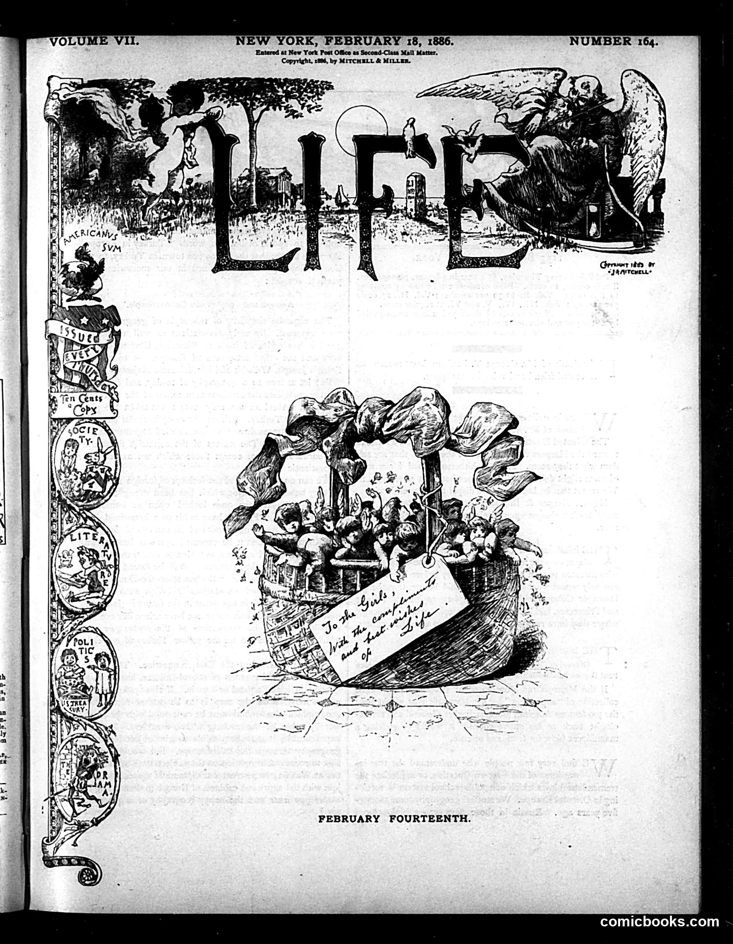 Life — February 18, 1886 — page 1: Life, 1886-02-18