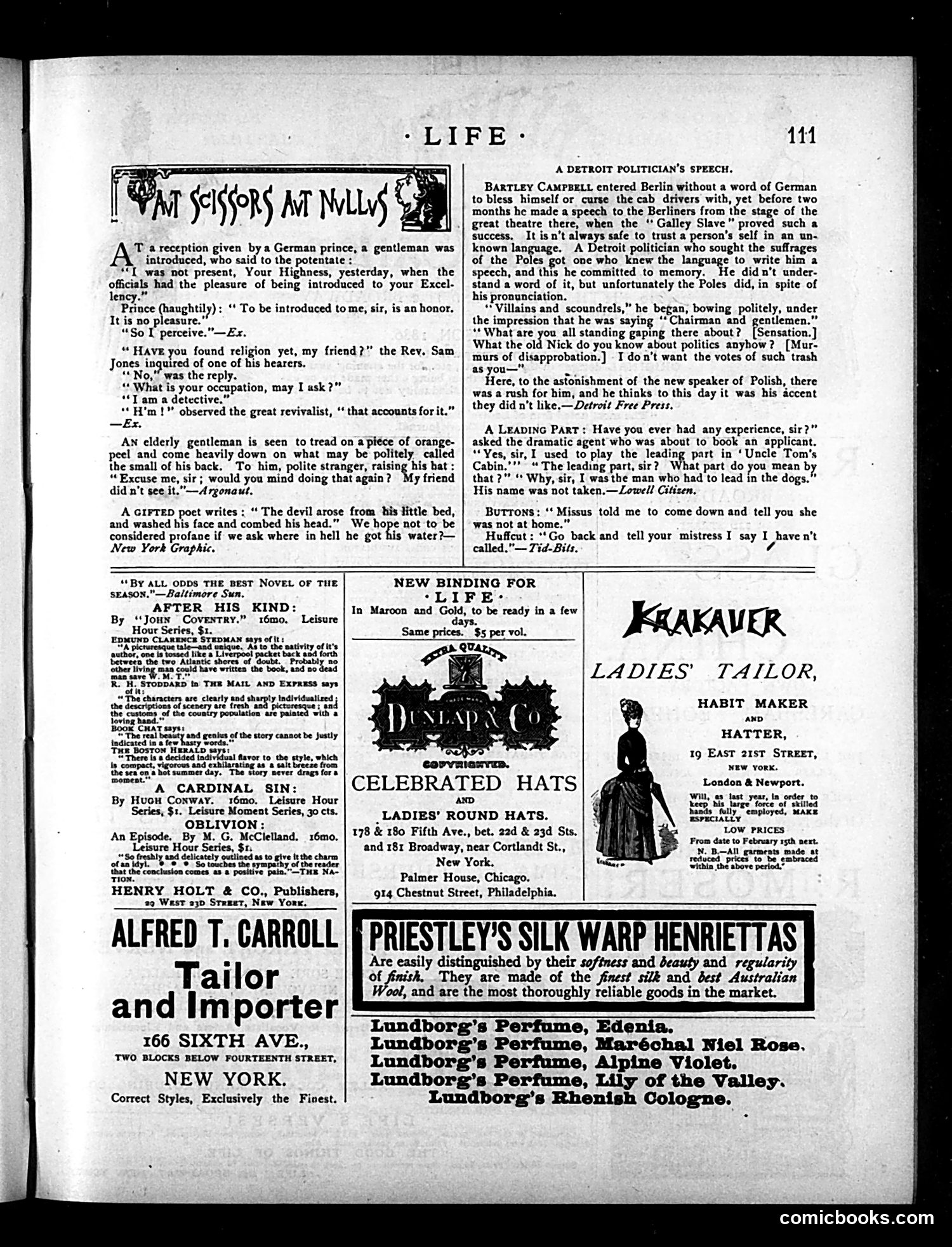 Life — February 18, 1886 — page 13: Life, 1886-02-18