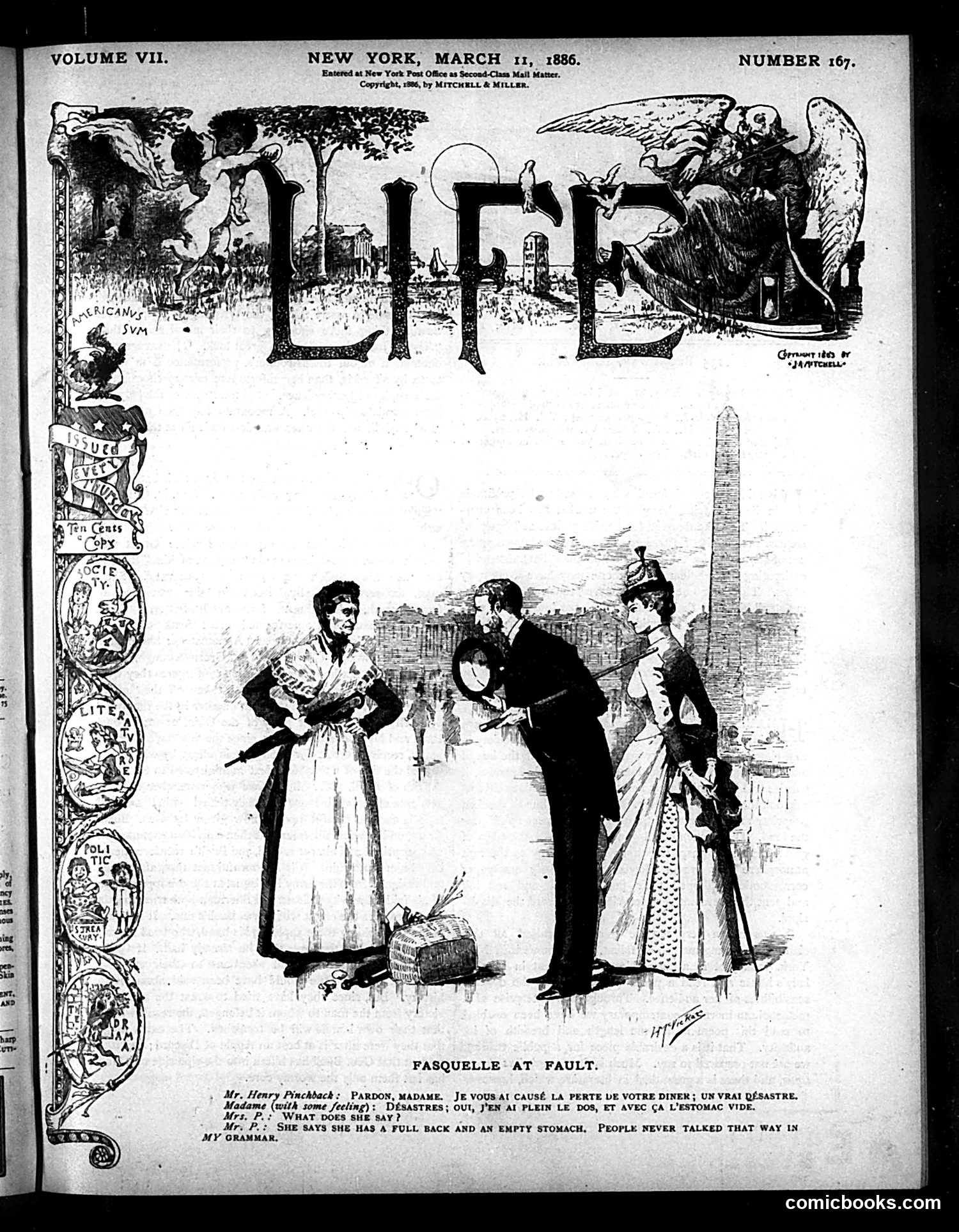 Life — March 11, 1886 — page 1: Life, 1886-03-11