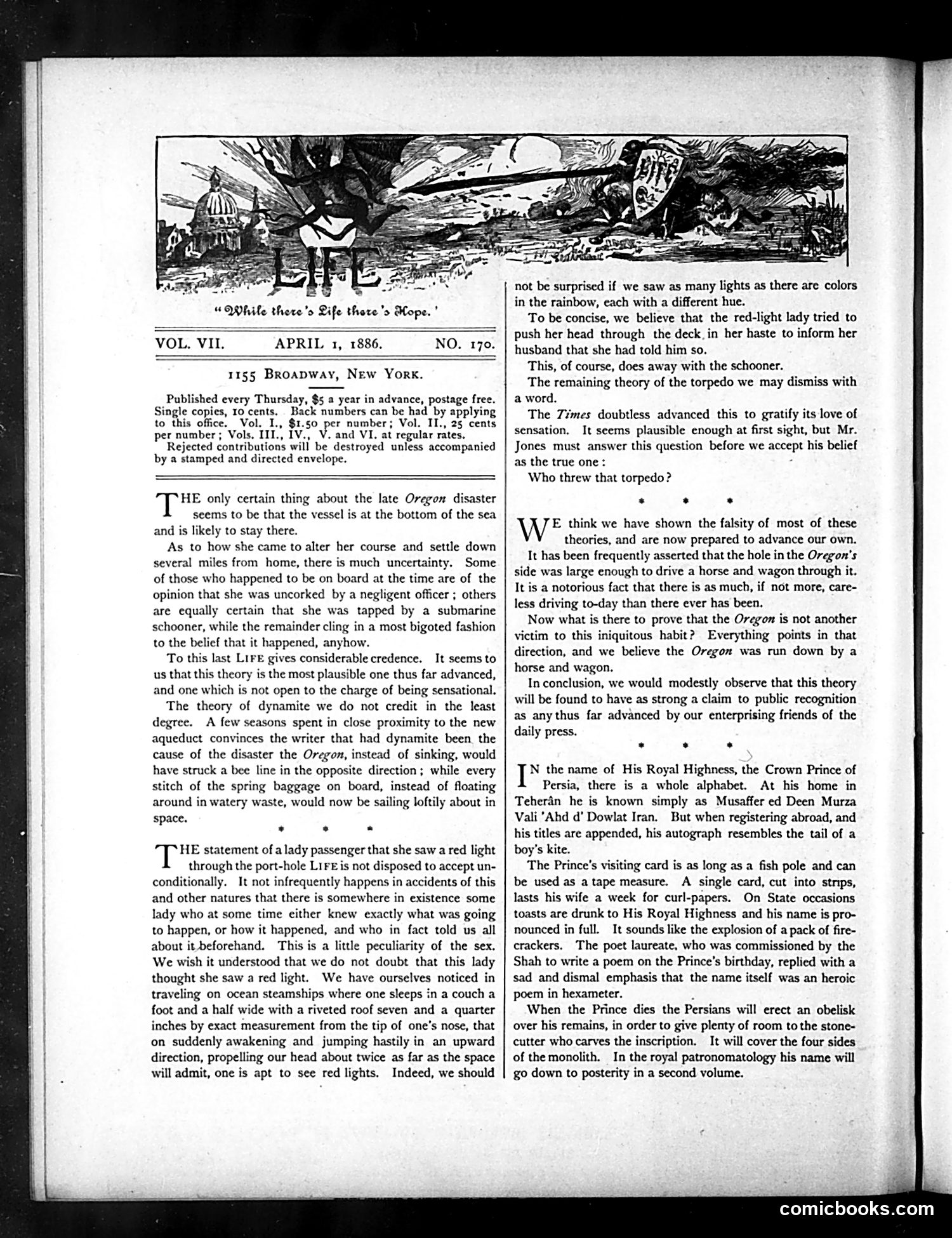 Life — April 1, 1886 — page 2: Life, 1886-04-01