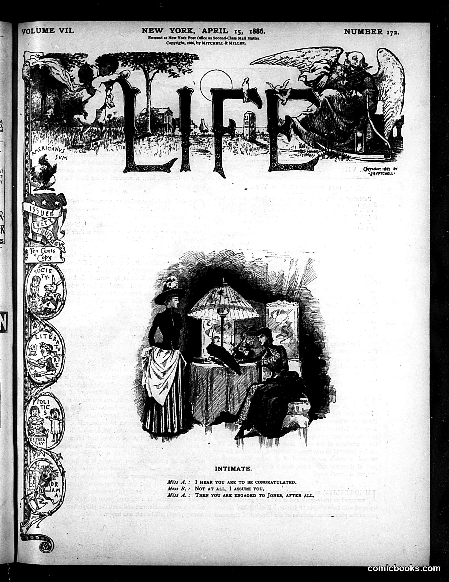 Life — April 15, 1886 — page 1: Life, 1886-04-15