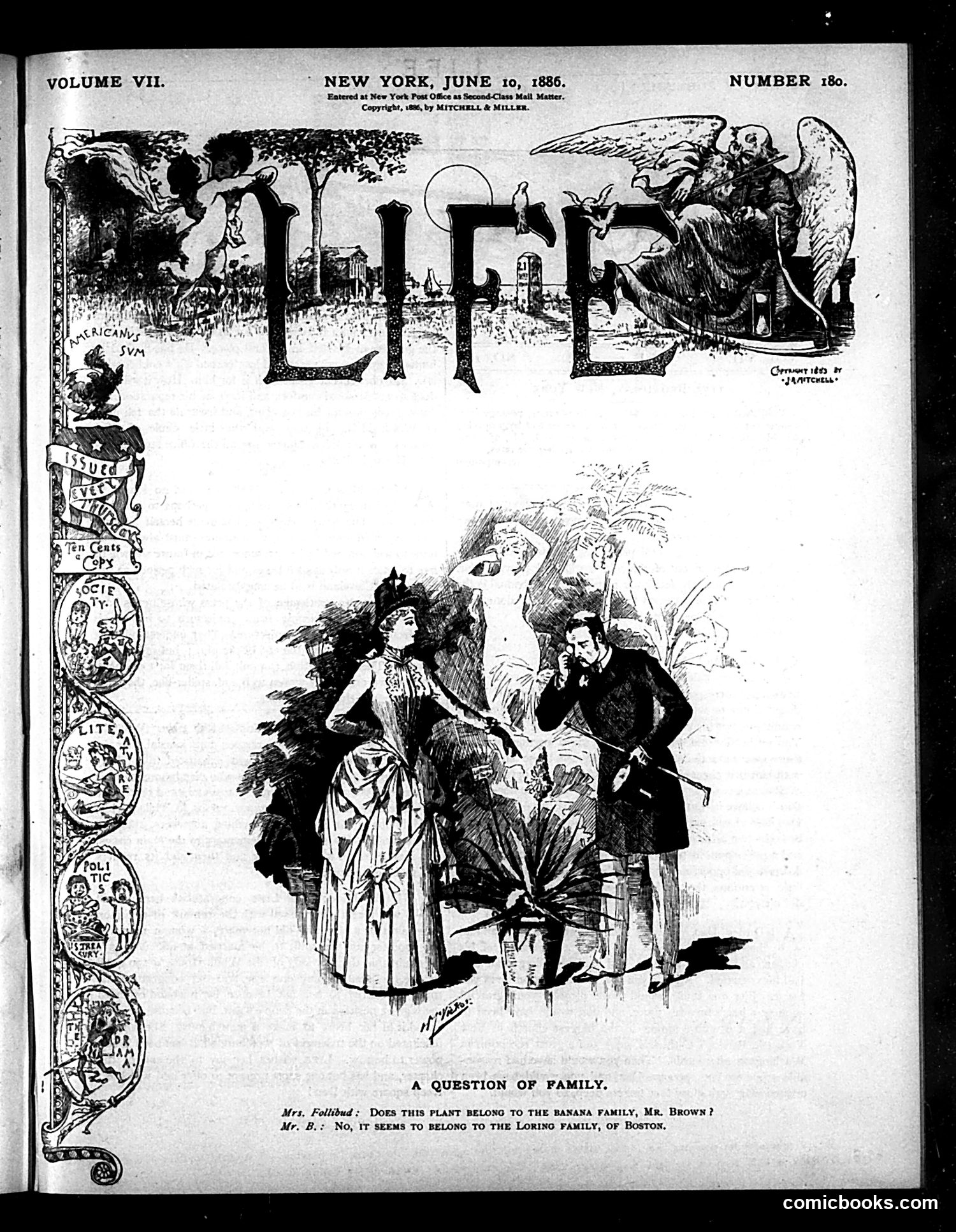 Life — June 10, 1886 — page 1: Life, 1886-06-10