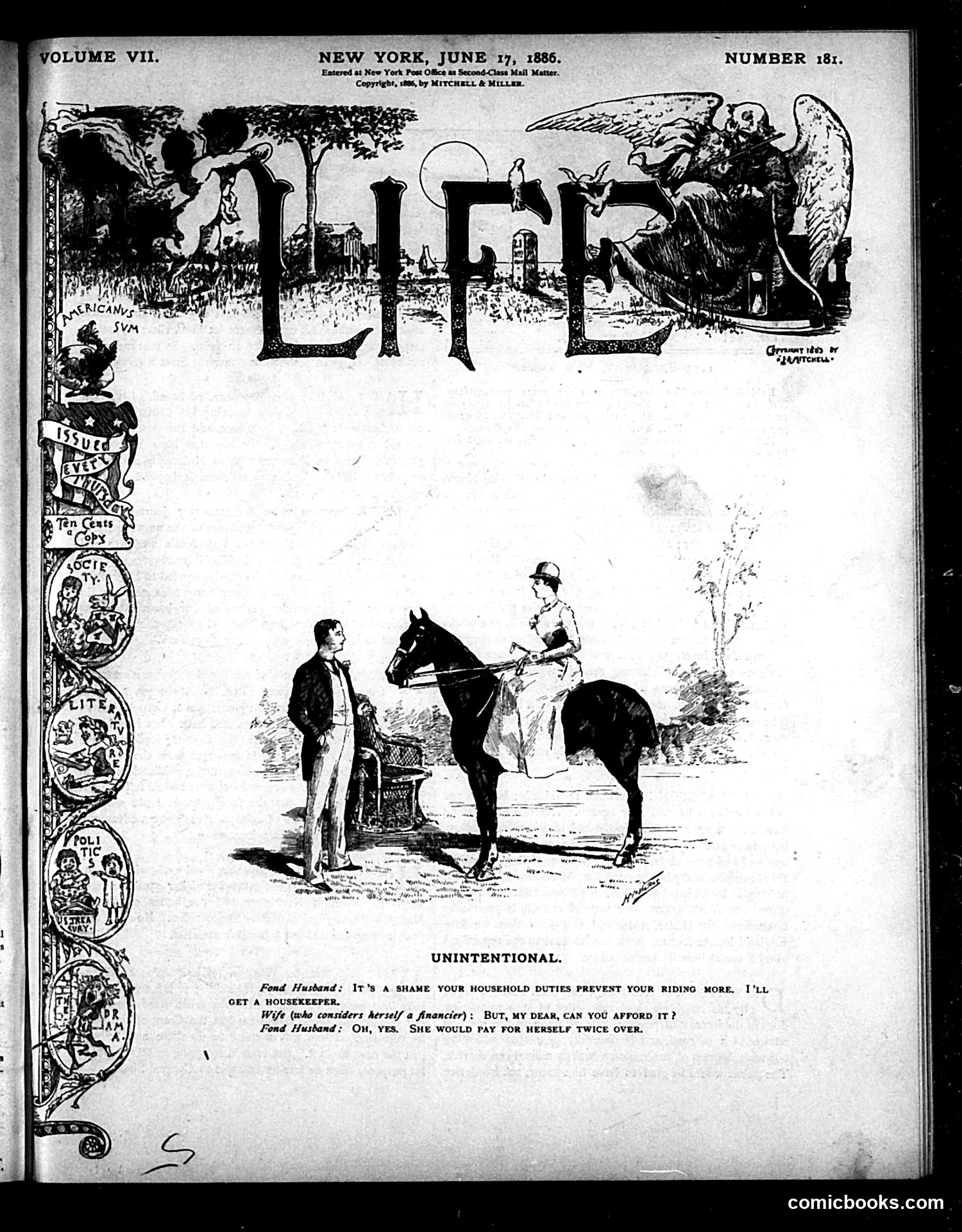 Life — June 17, 1886 — page 1: Life, 1886-06-17