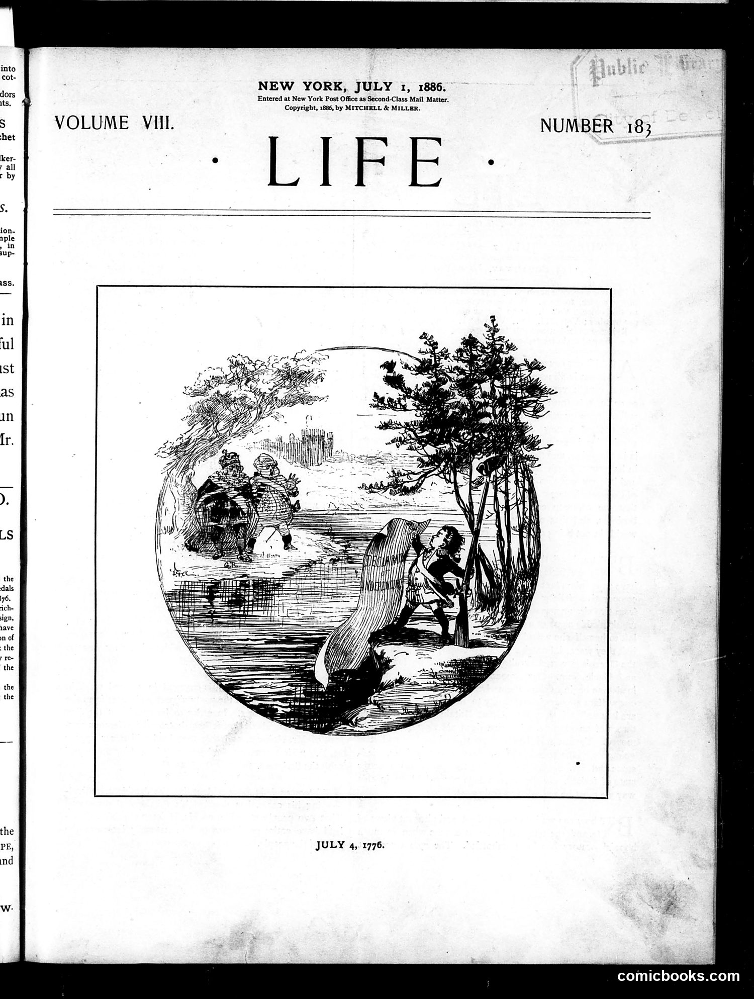 Life — July 1, 1886 — page 1: Life, 1886-07-01