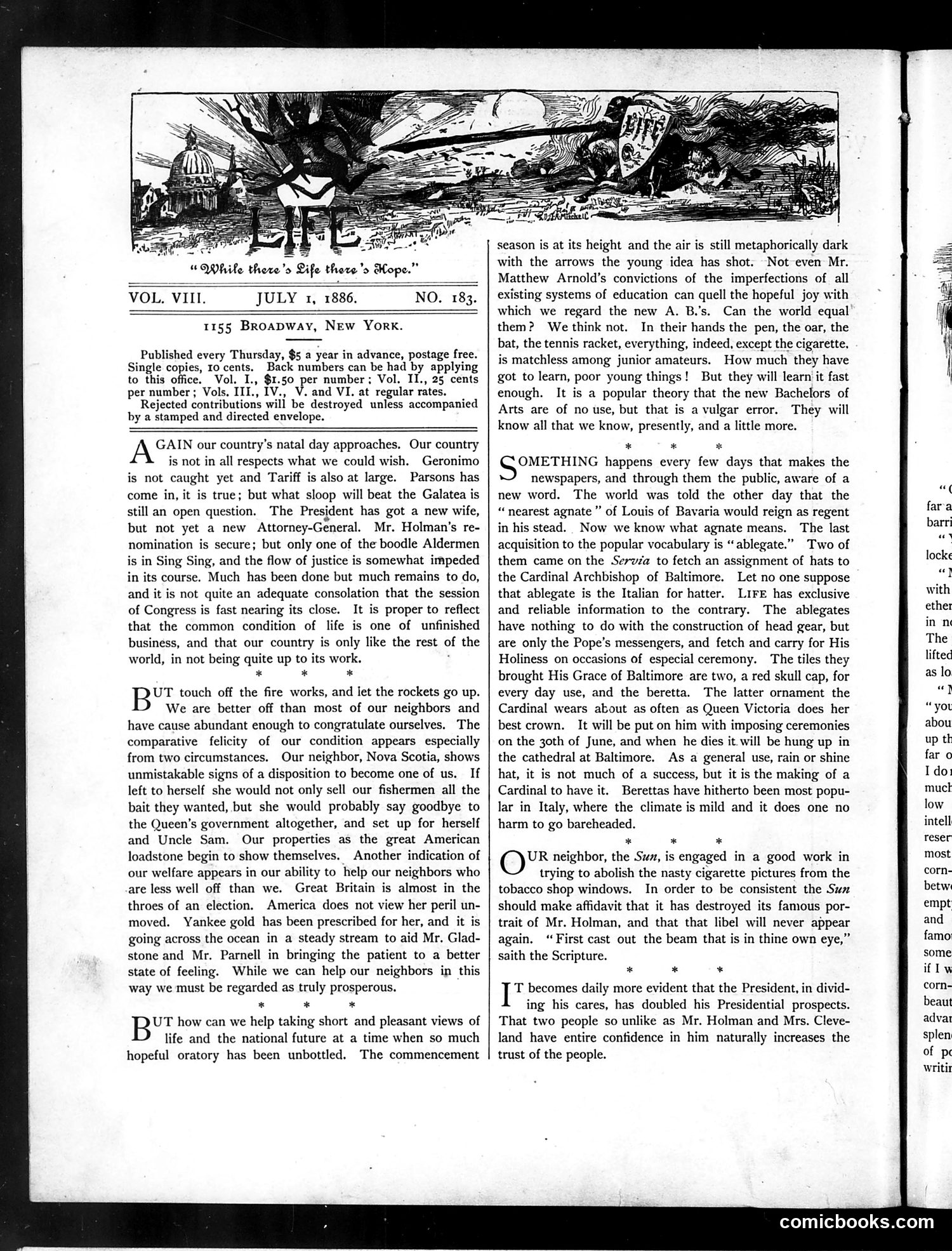 Life — July 1, 1886 — page 2: Life, 1886-07-01