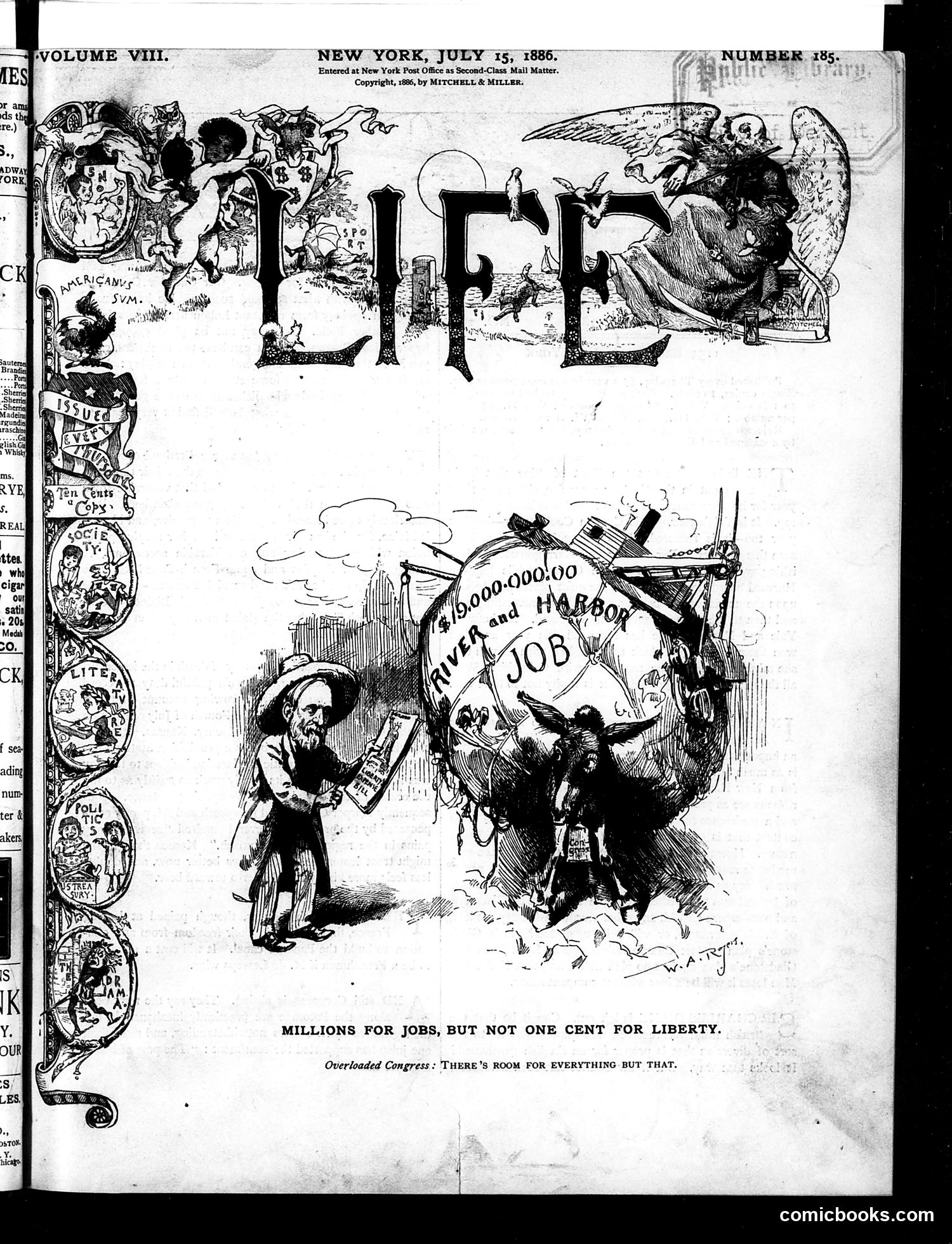 Life — July 15, 1886 — page 1: Life, 1886-07-15